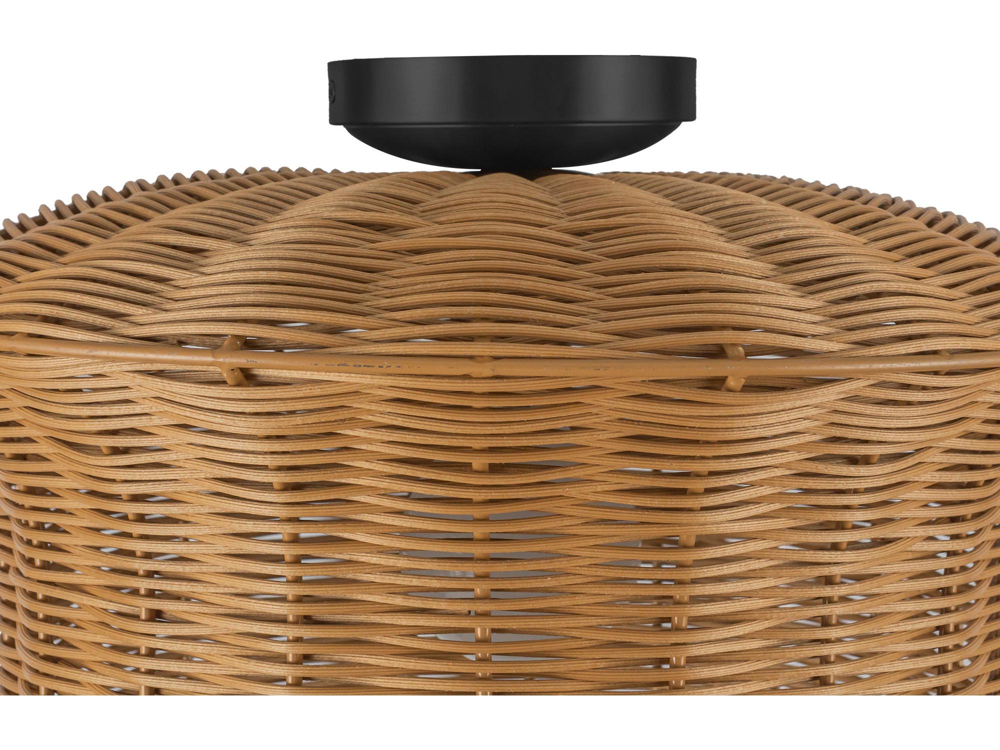 Alora Mood Kai 1-Light Matte Black Brown Semi Flush Mount