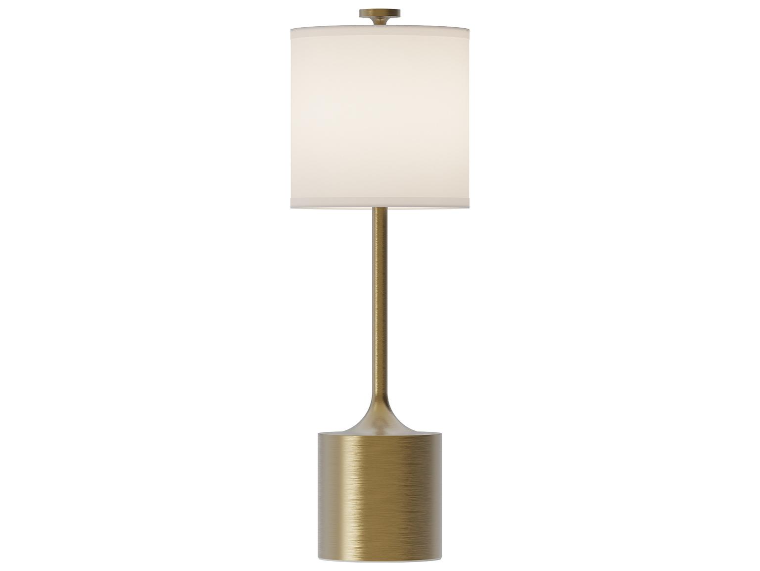 Alora Mood Issa Brushed Gold Ivory Linen Buffet Lamp