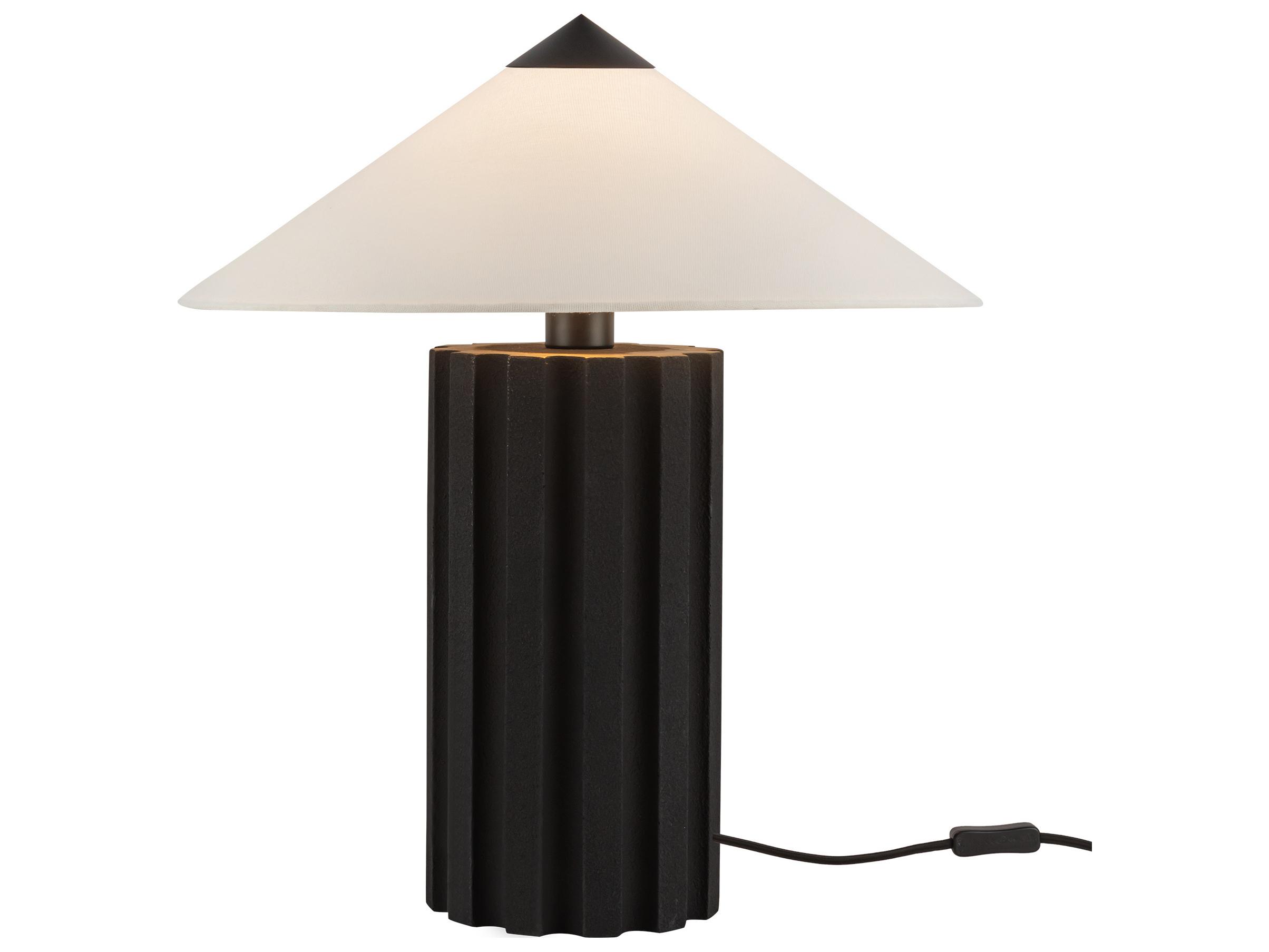 Alora Mood Ono Matte Black White Cotton Table Lamp