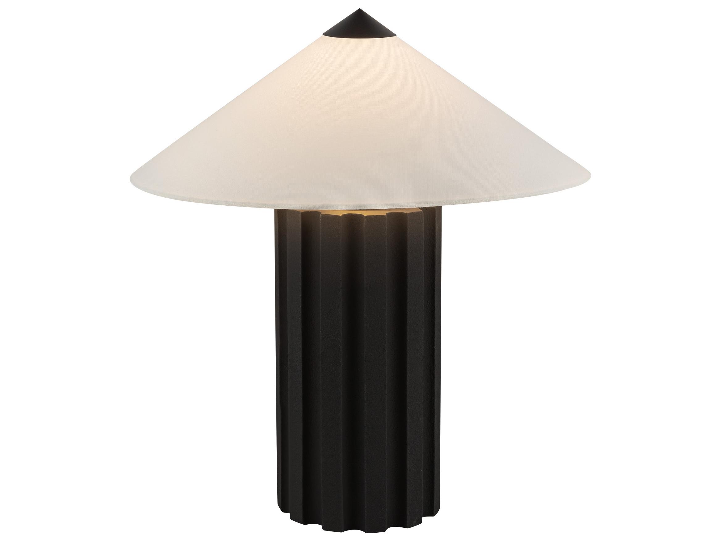 Alora Mood Ono Matte Black White Cotton Table Lamp