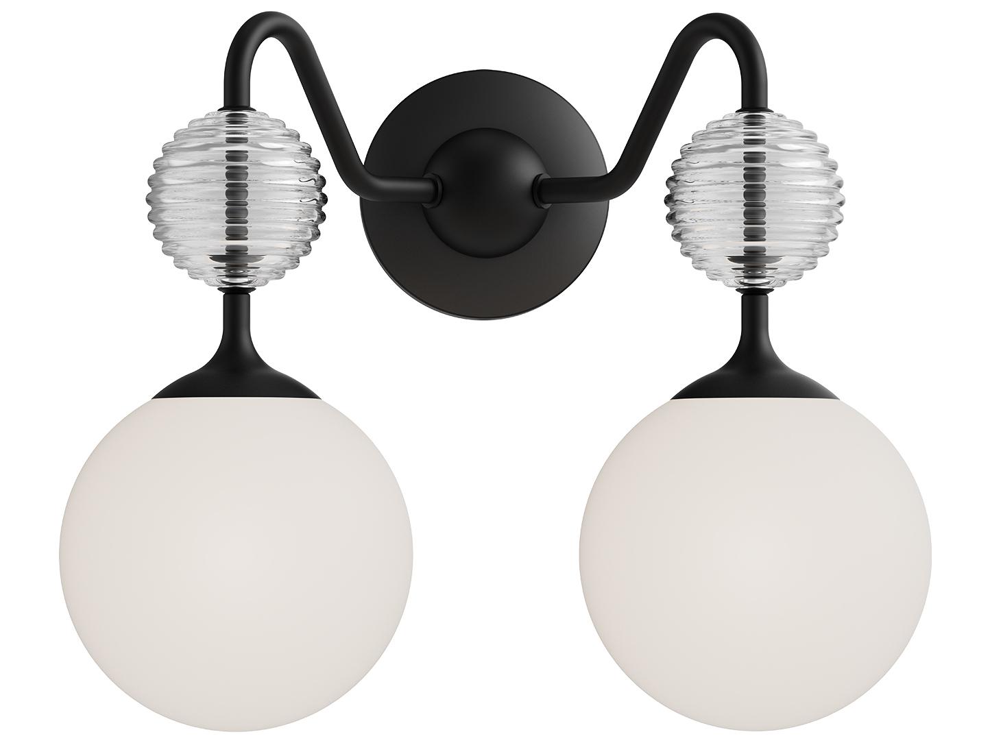 Alora Mood Celia 2-Light Matte Black Vanity Light