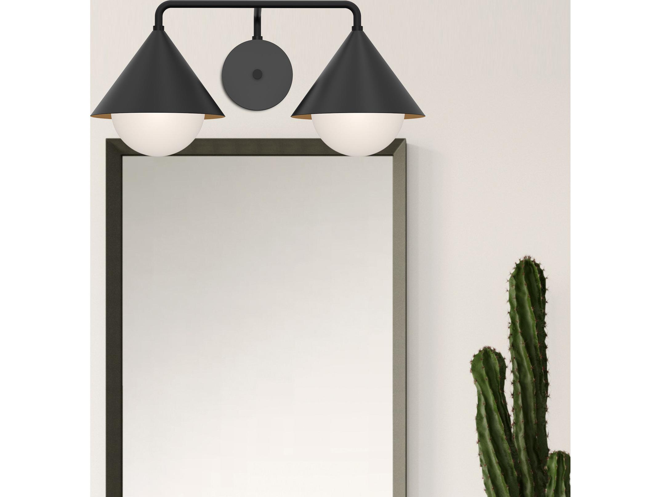 Alora Mood Remy 2-Light Matte Black Vanity Light