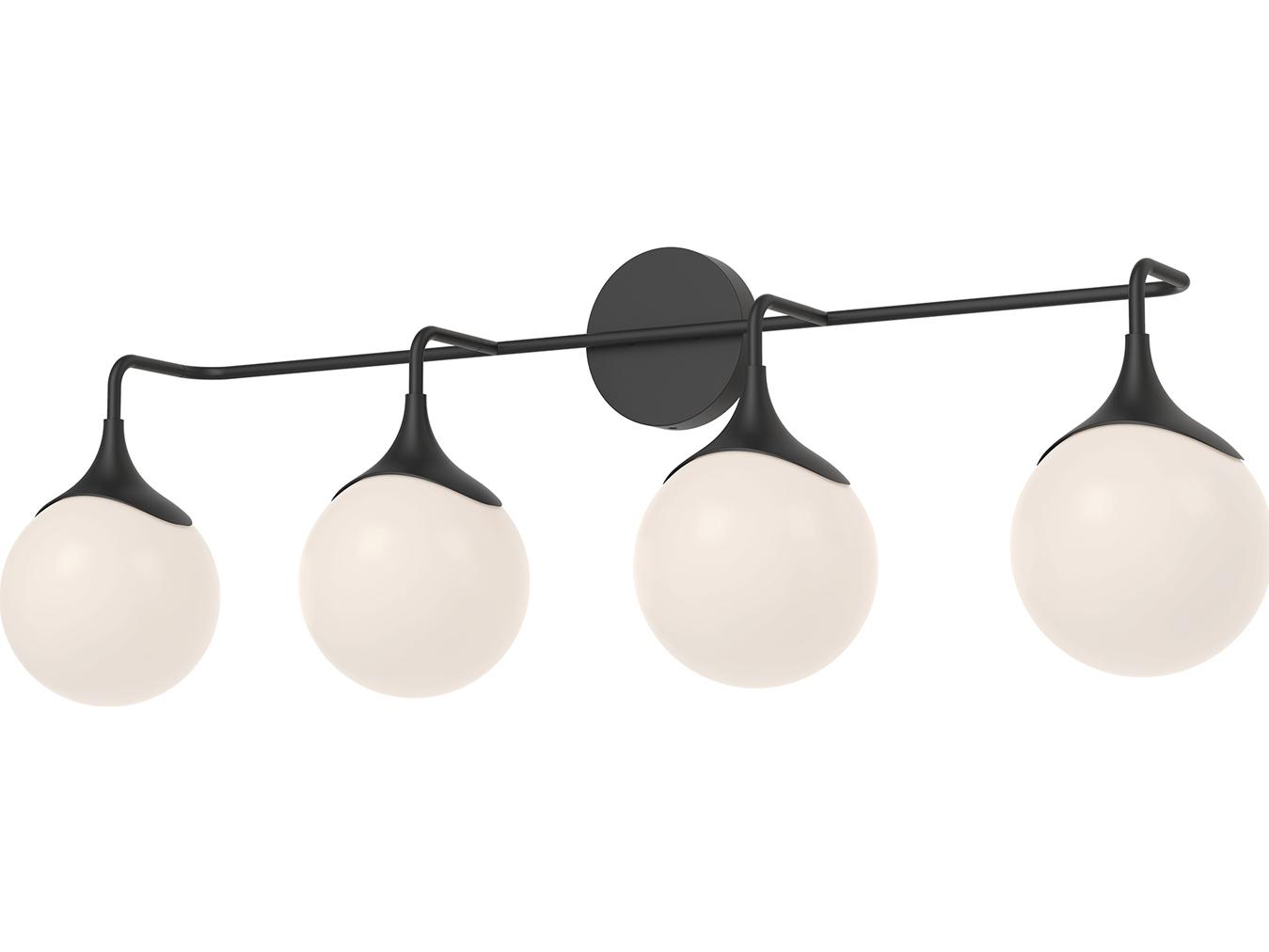 Alora Mood Nouveau 4-Light Matte Black Vanity Light
