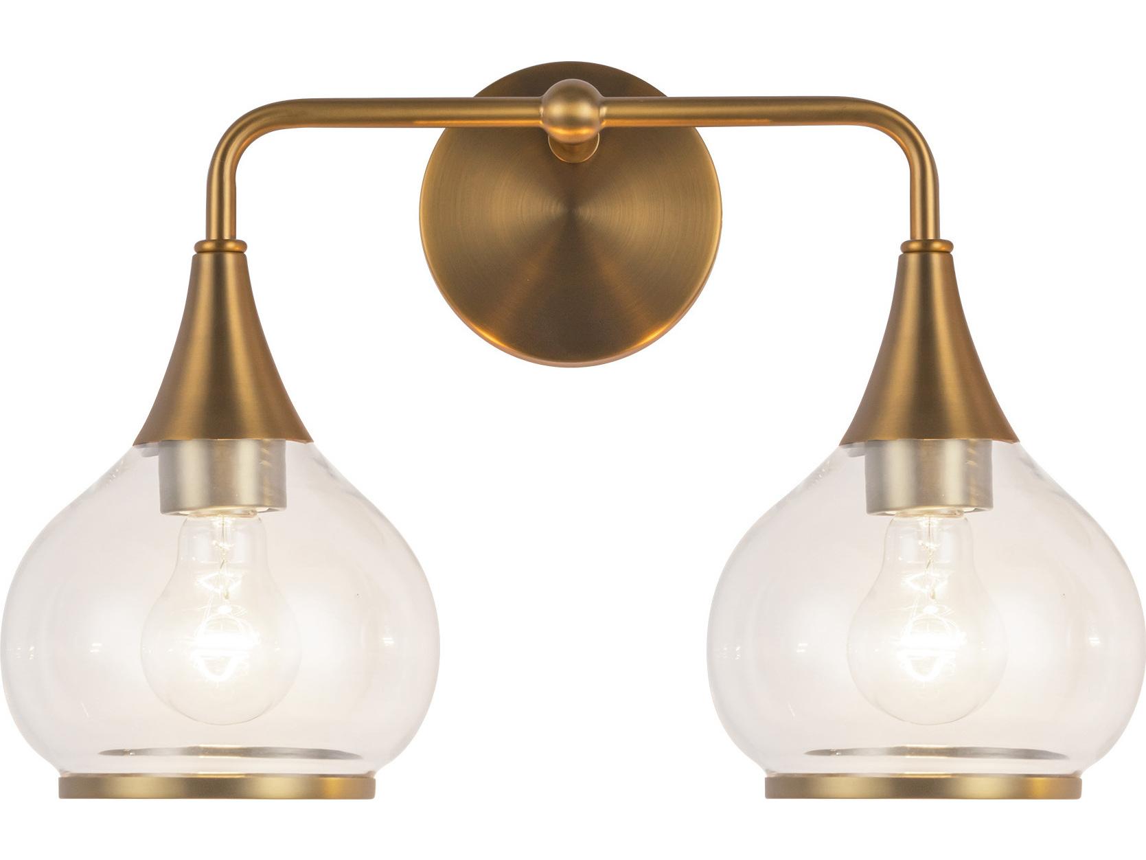 Alora Mood Hazel 2-Light Aged Gold Vanity Light