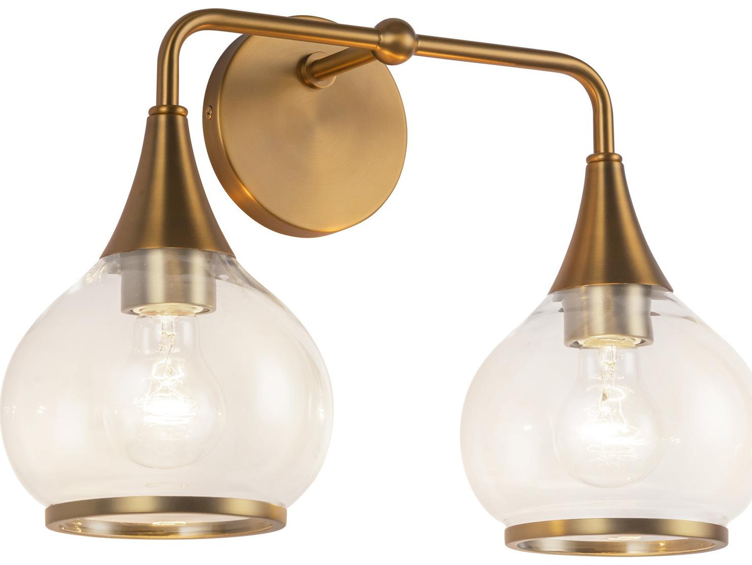 Alora Mood Hazel 2-Light Aged Gold Vanity Light
