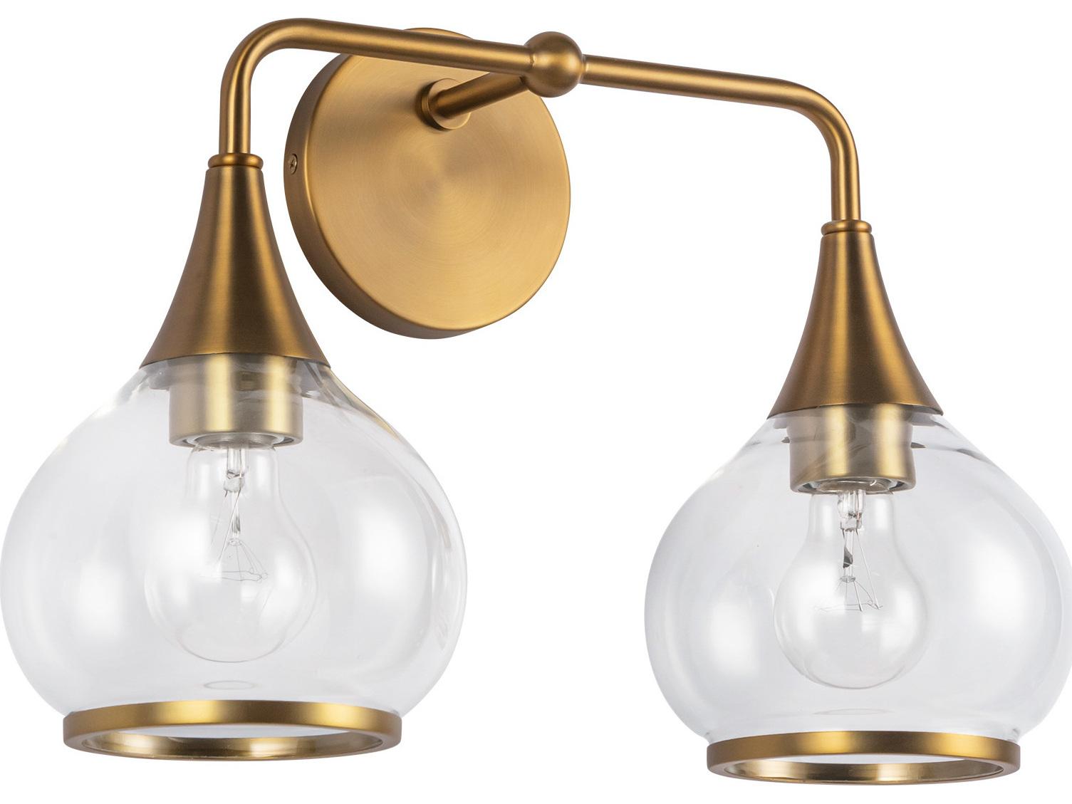 Alora Mood Hazel 2-Light Aged Gold Vanity Light