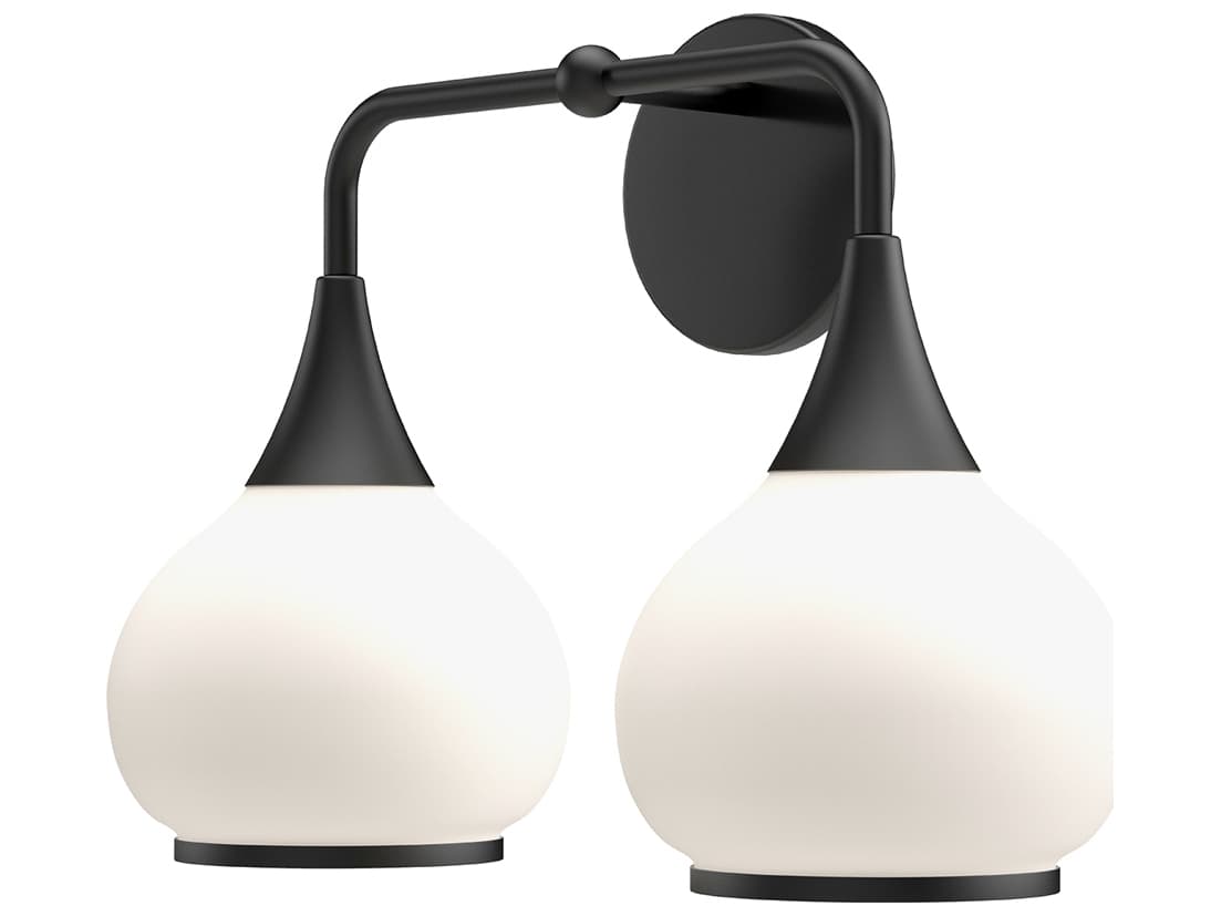 Alora Mood Hazel 2-Light Matte Black Vanity Light