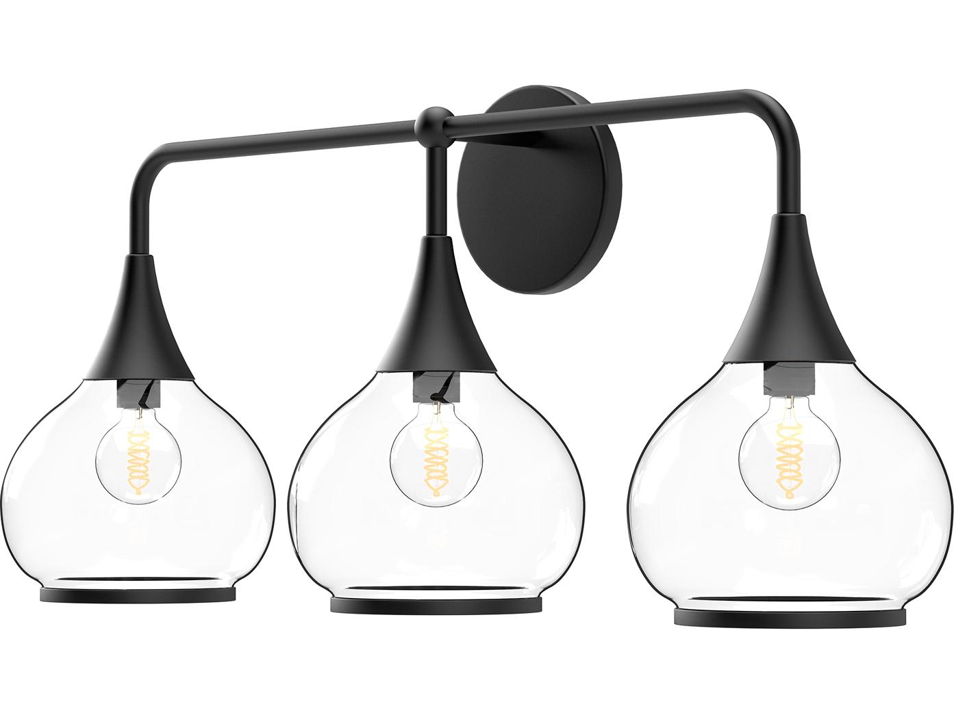 Alora Mood Hazel 3-Light Matte Black Vanity Light