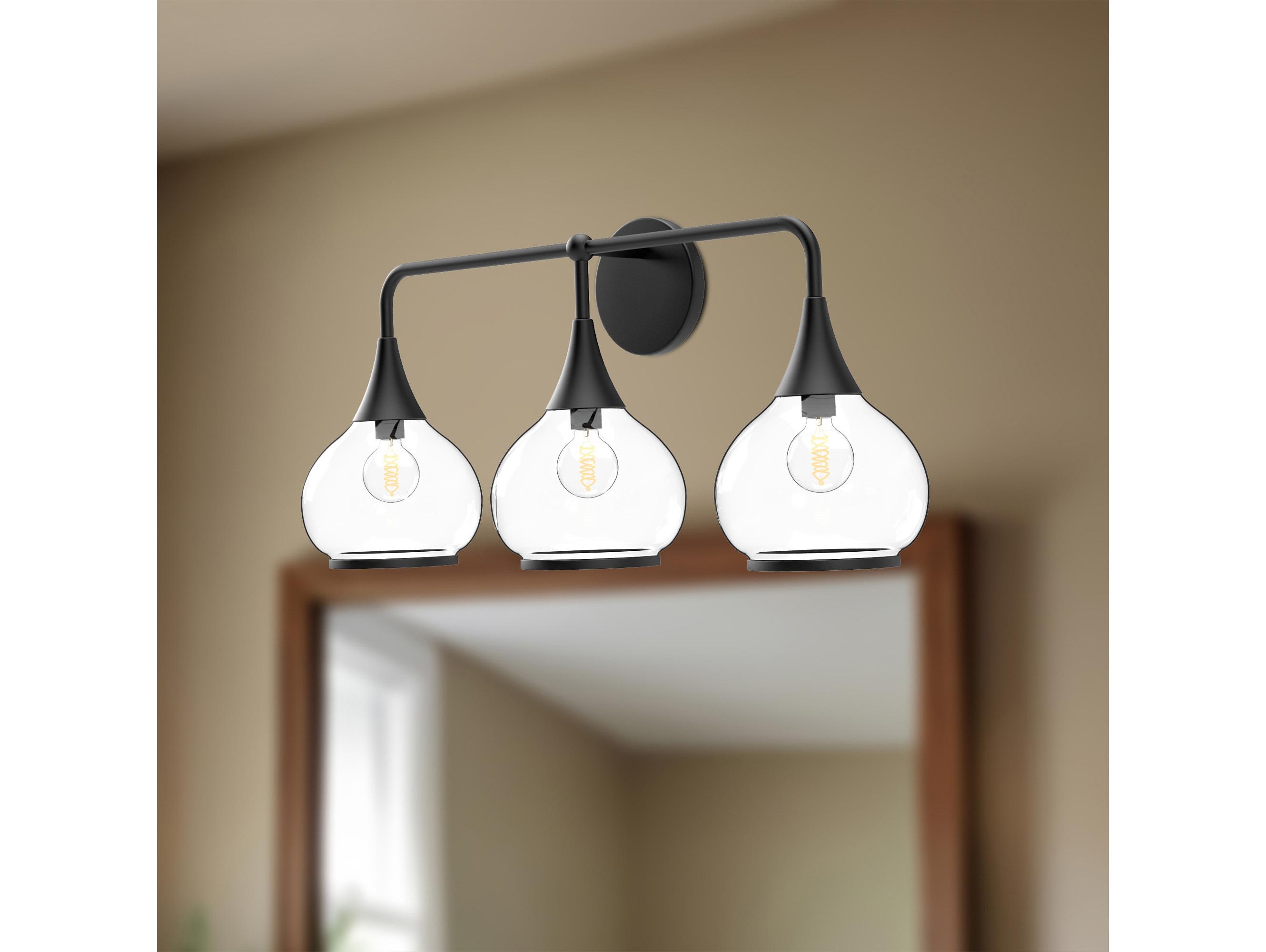 Alora Mood Hazel 3-Light Matte Black Vanity Light