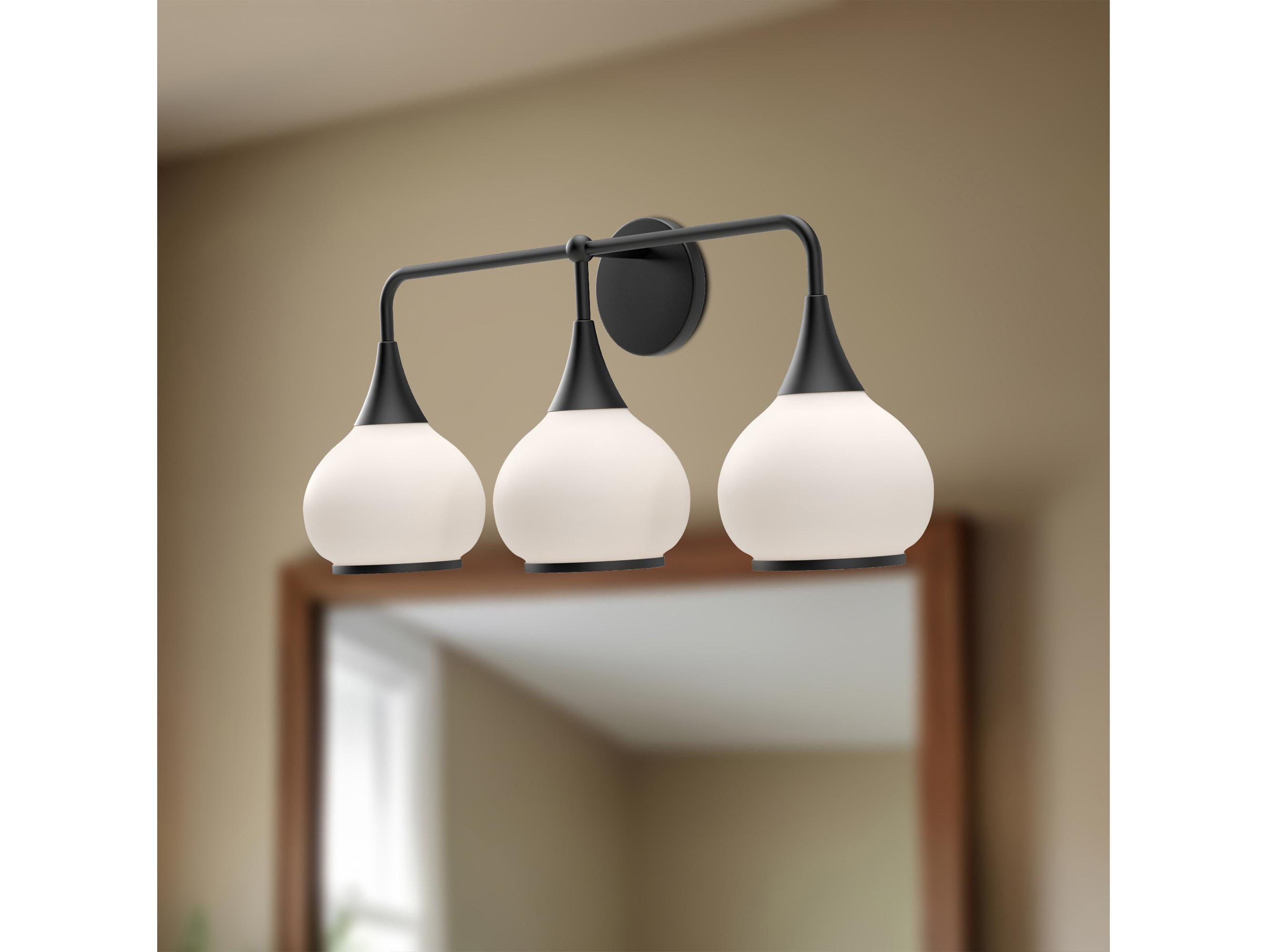 Alora Mood Hazel 3-Light Matte Black Vanity Light