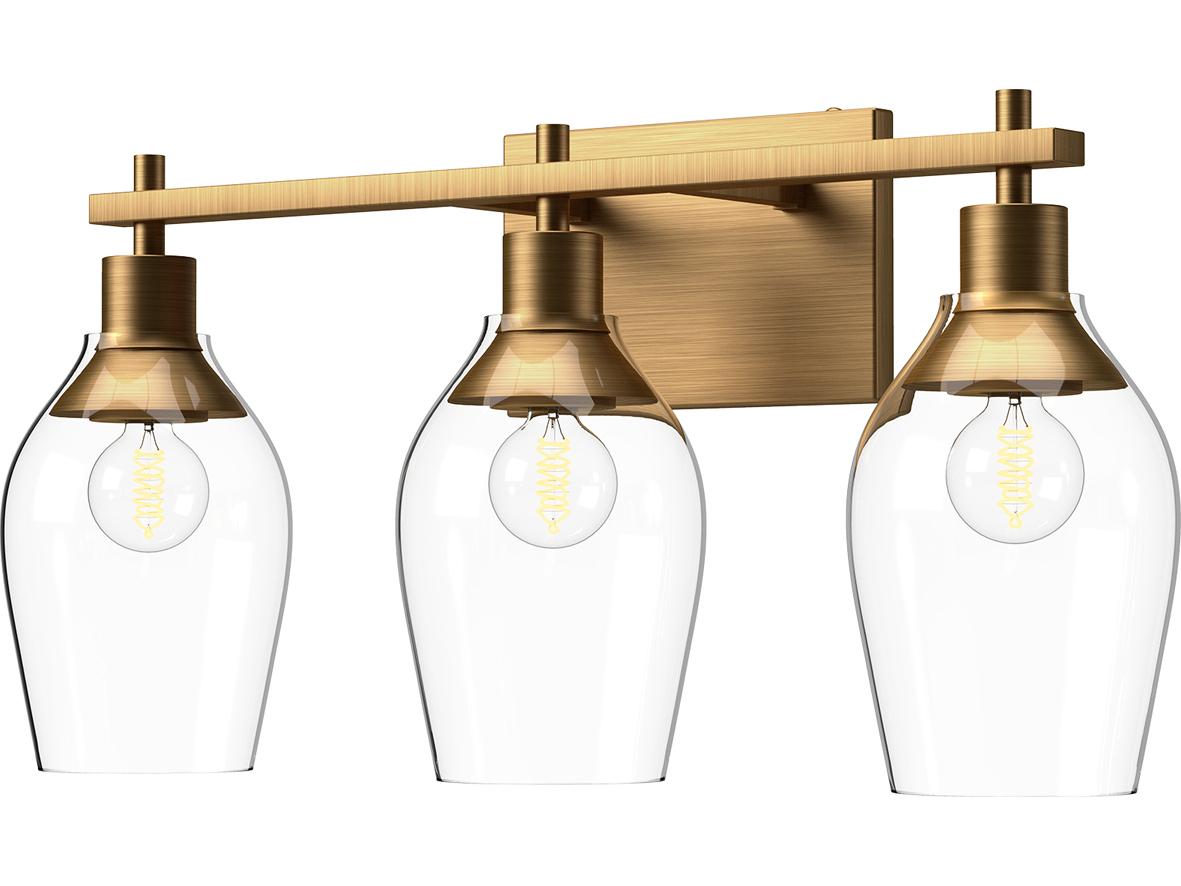 Alora Mood Kingsley 3-Light Aged Gold Vanity Light