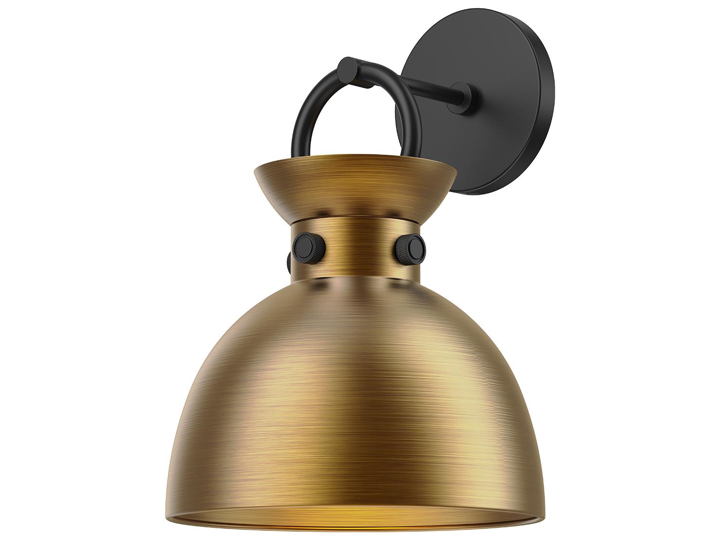 Alora Mood Waldo 1-Light Matte Black Aged Gold Wall Sconce