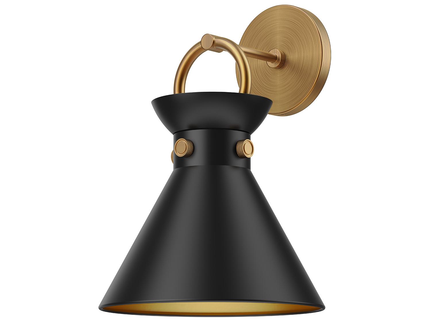 Alora Mood Emerson 1-Light Aged Gold Matte Black Wall Sconce