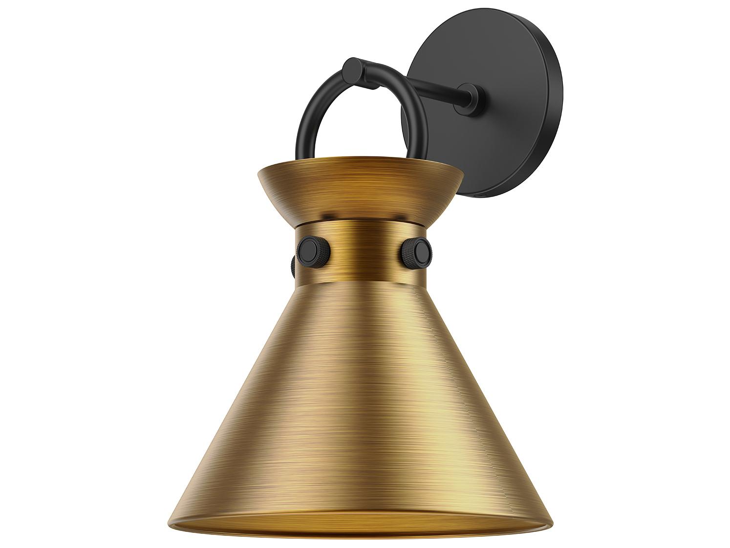 Alora Mood Emerson 1-Light Matte Black Aged Gold Wall Sconce