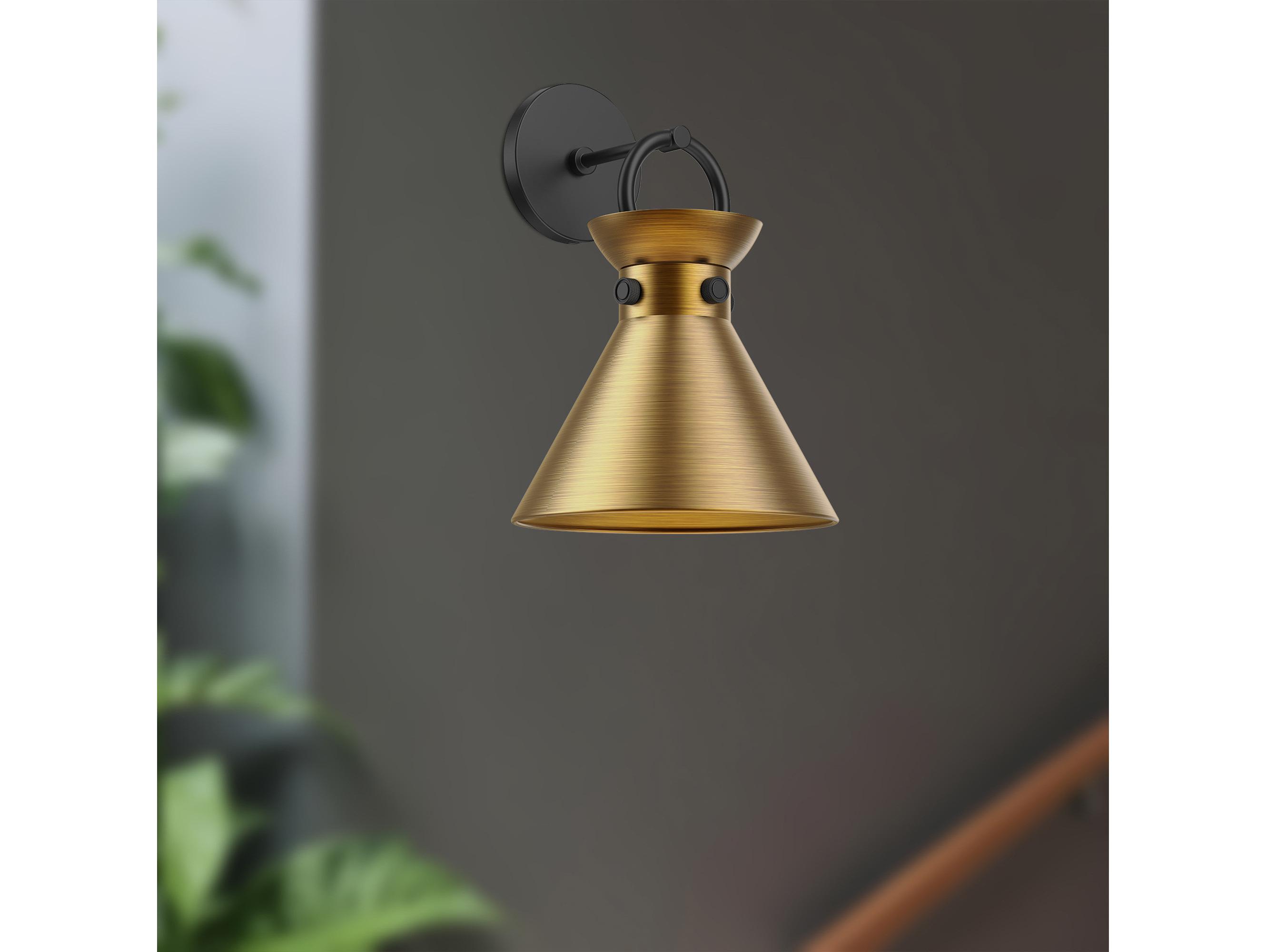 Alora Mood Emerson 1-Light Matte Black Aged Gold Wall Sconce