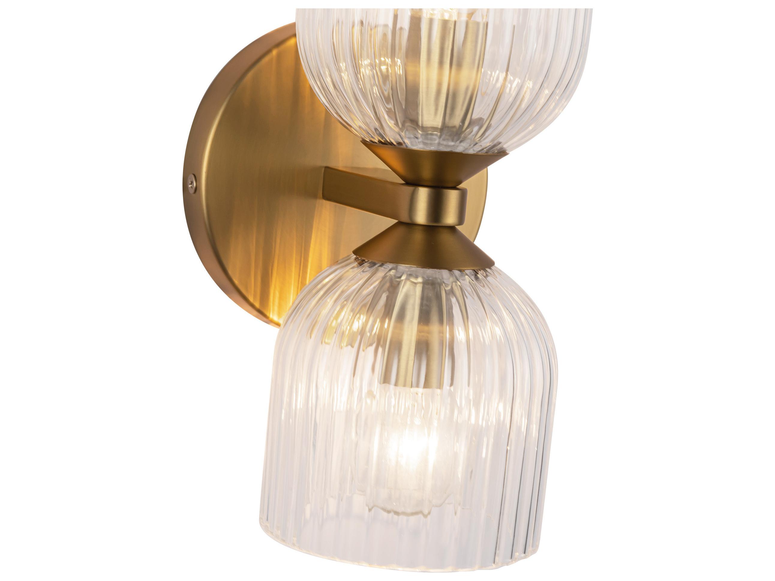 Alora Mood Nelly 2-Light Brushed Gold Wall Sconce