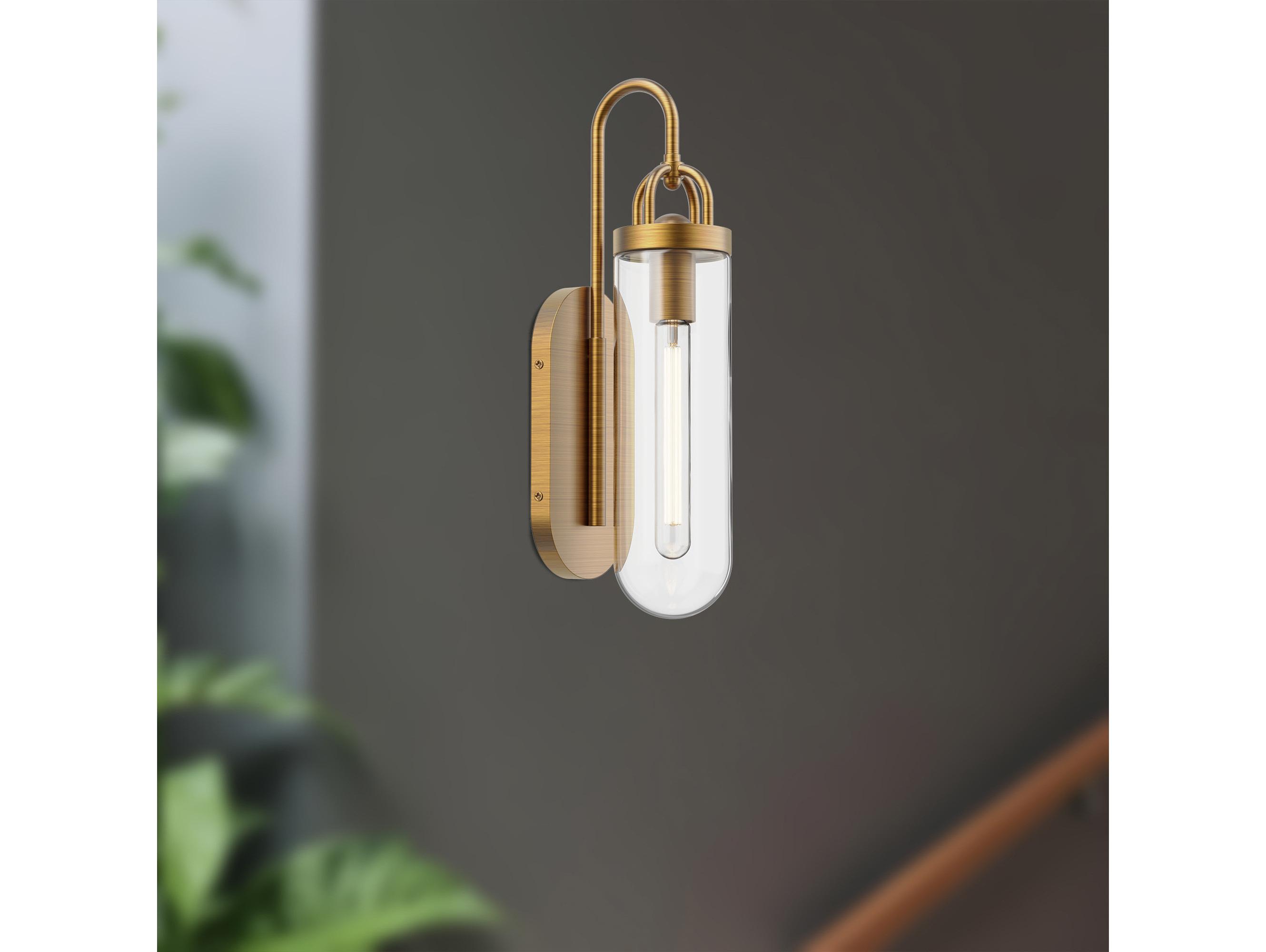 Alora Mood Lancaster 1-Light Aged Gold Wall Sconce