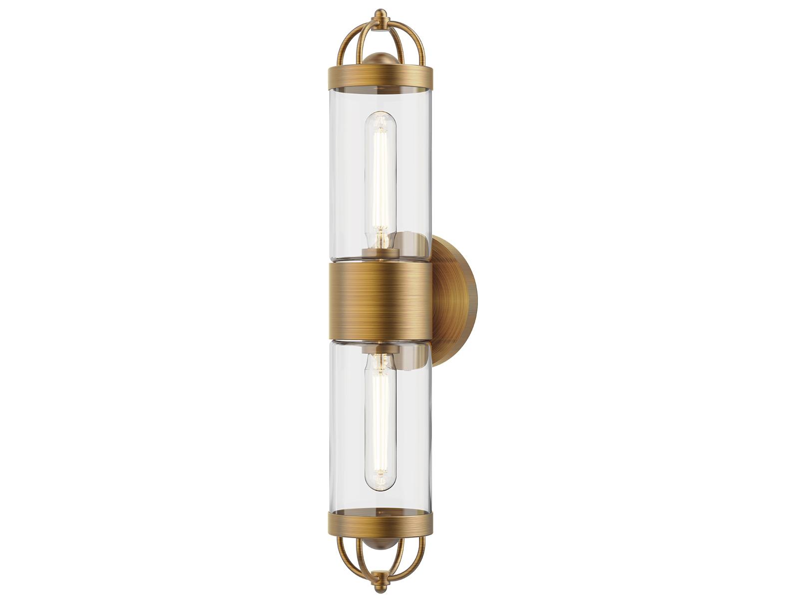 Alora Mood Lancaster 2-Light Aged Gold Wall Sconce