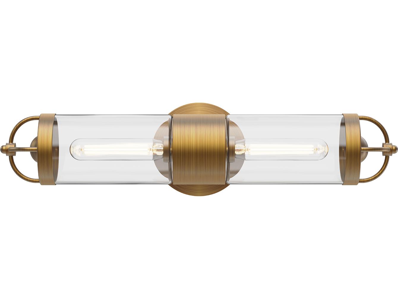 Alora Mood Lancaster 2-Light Aged Gold Wall Sconce