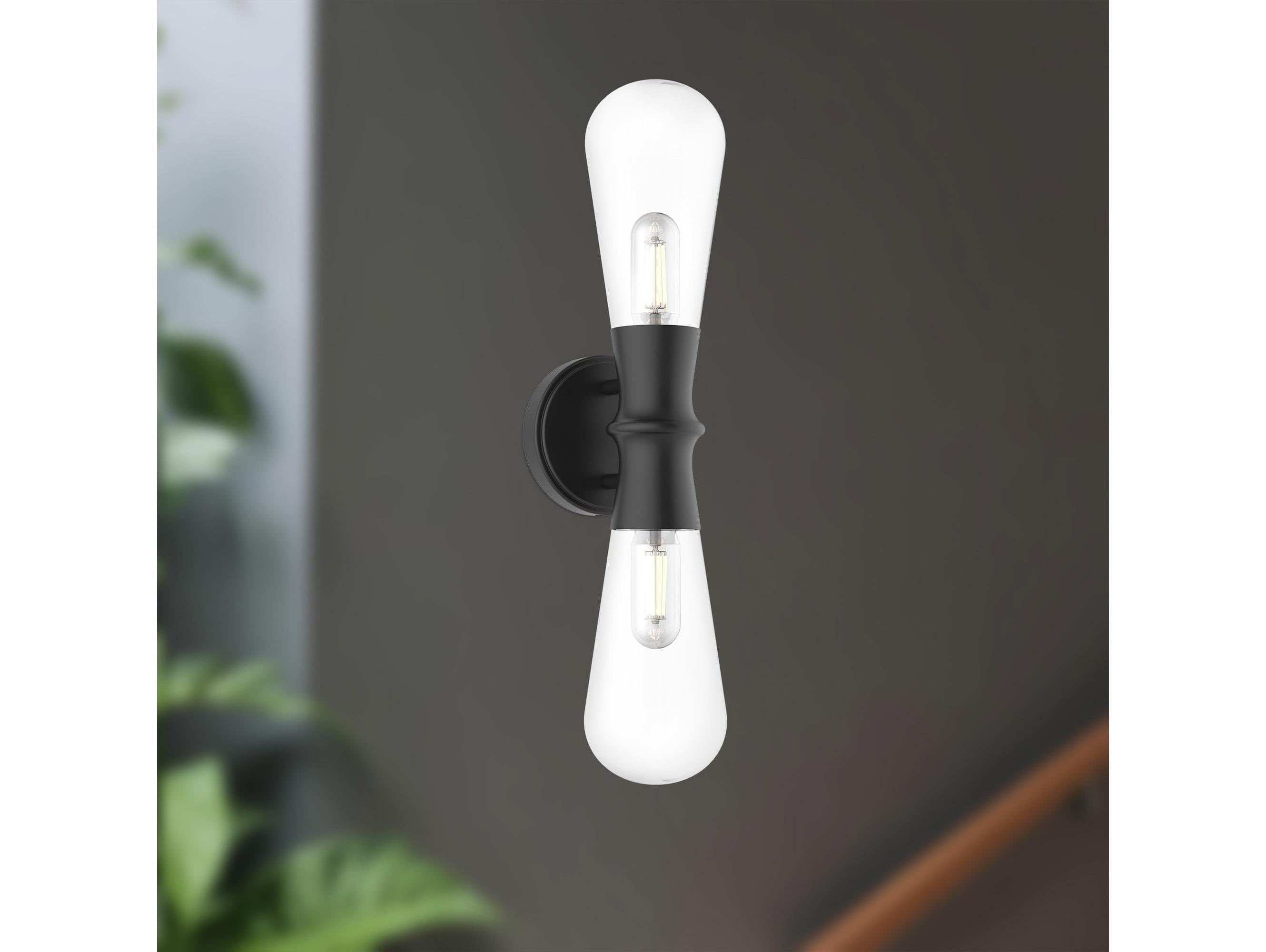 Alora Mood Marcel 2-Light Matte Black Vanity Light