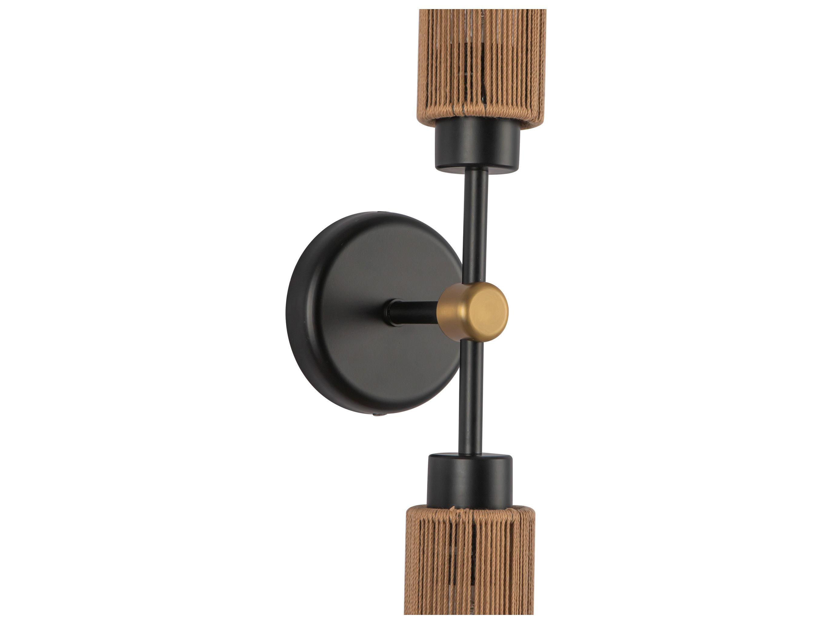 Alora Mood Colby 2-Light Matte Black Wall Sconce