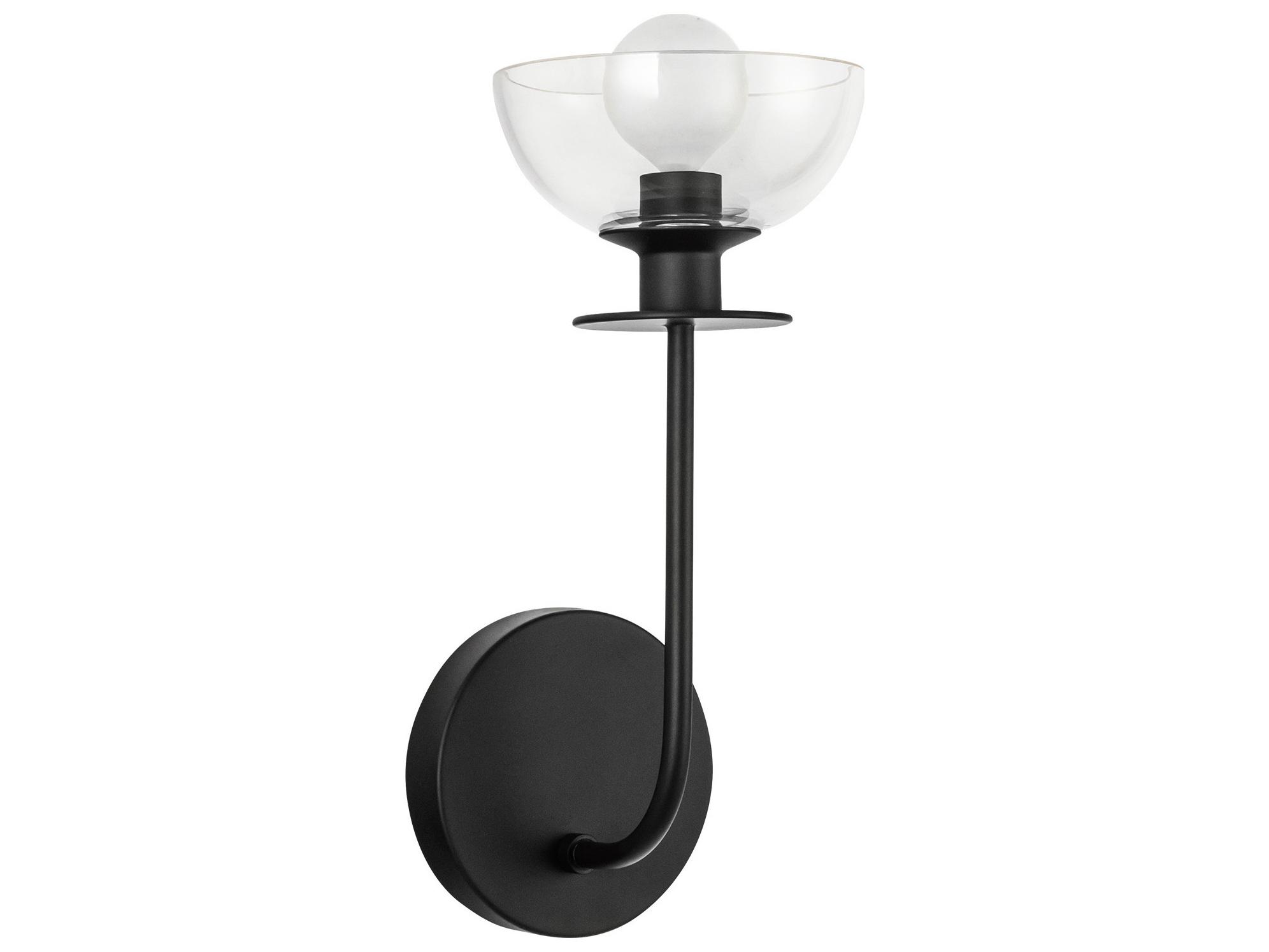 Alora Mood Sylvia 1-Light Matte Black Wall Sconce