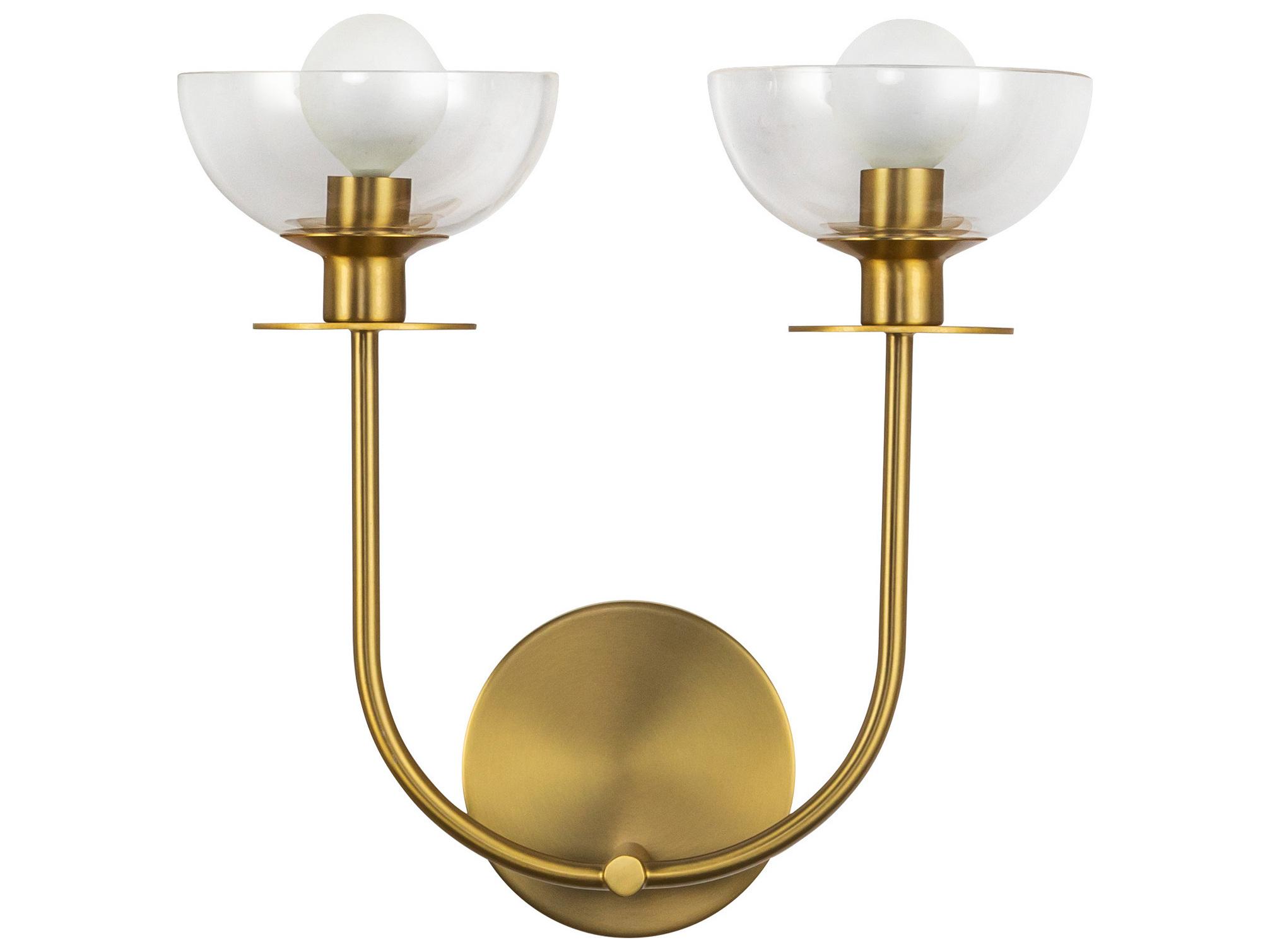 Alora Mood Sylvia 2-Light Brushed Gold Wall Sconce