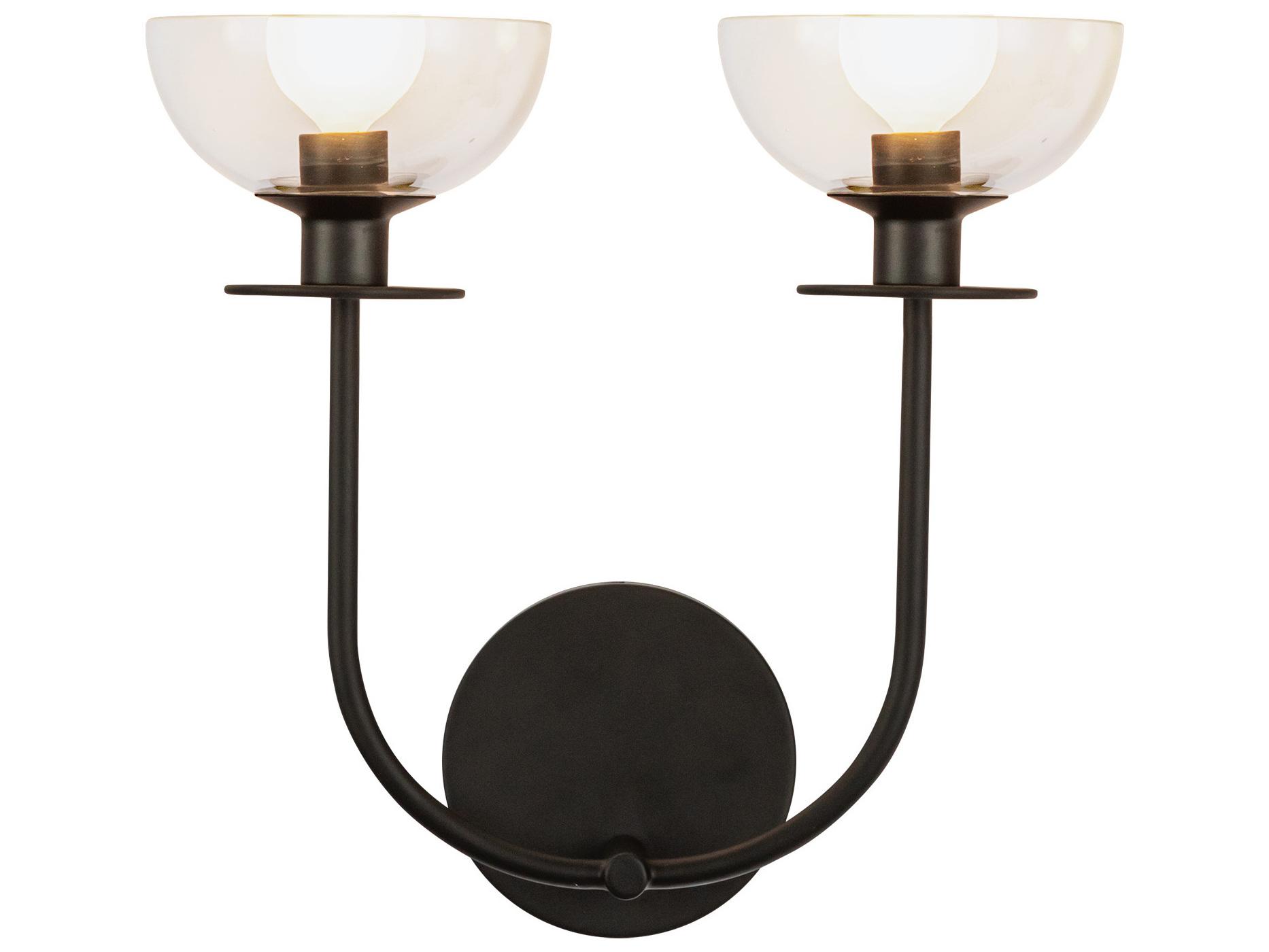 Alora Mood Sylvia 2-Light Matte Black Wall Sconce