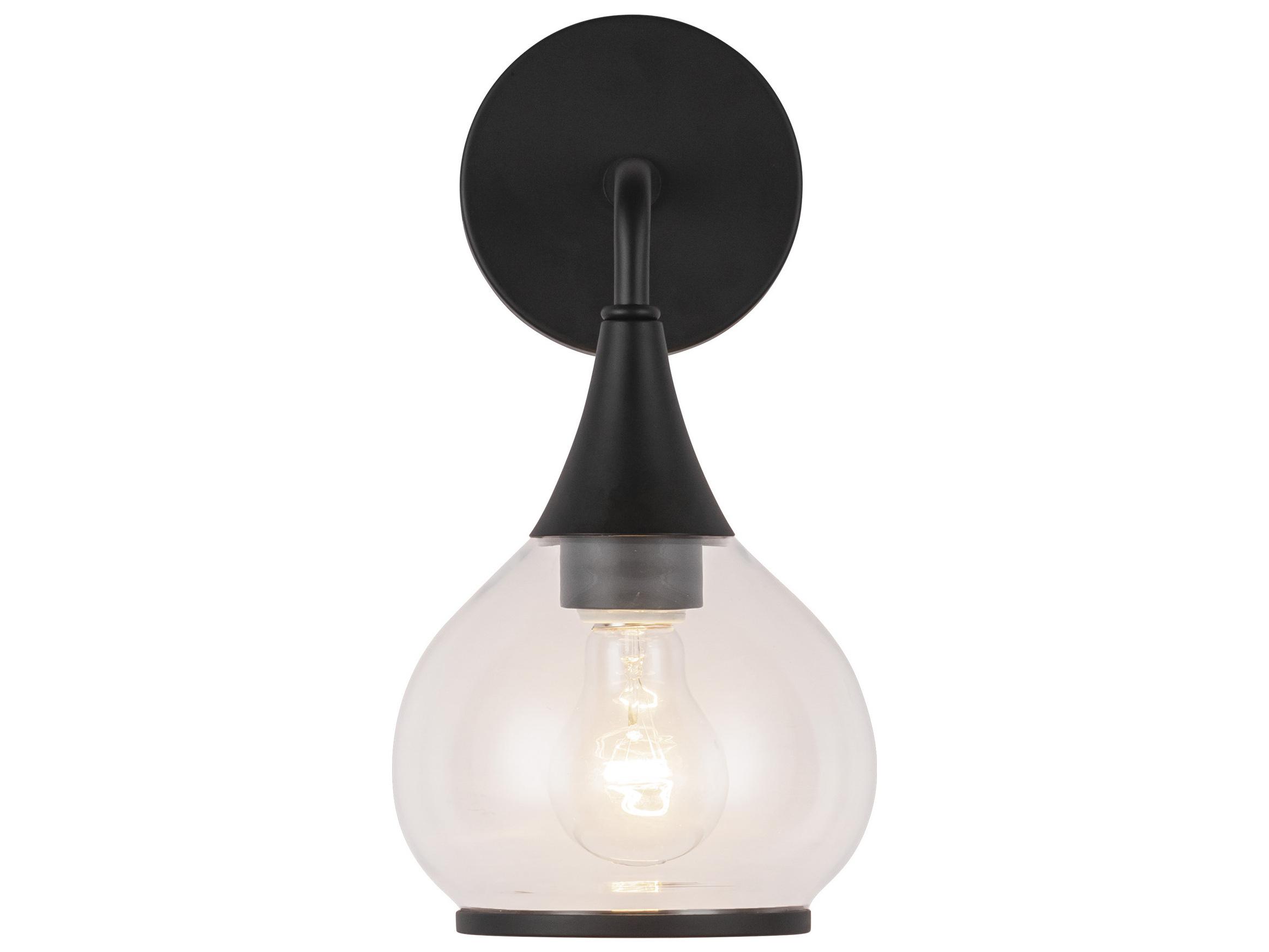 Alora Mood Hazel 1-Light Matte Black Wall Sconce