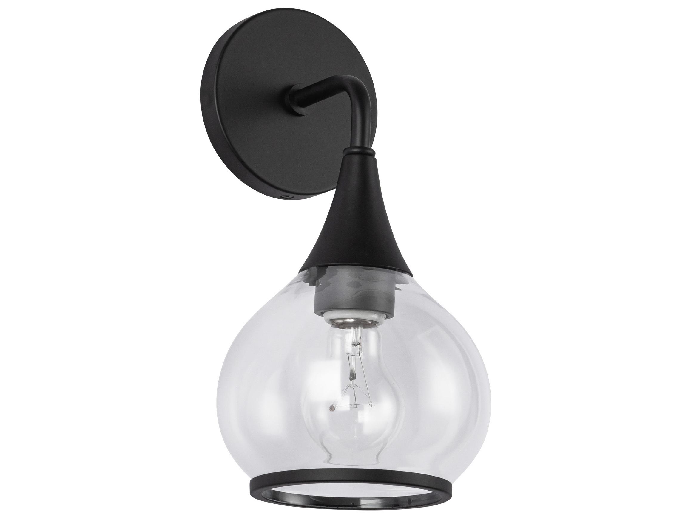 Alora Mood Hazel 1-Light Matte Black Wall Sconce