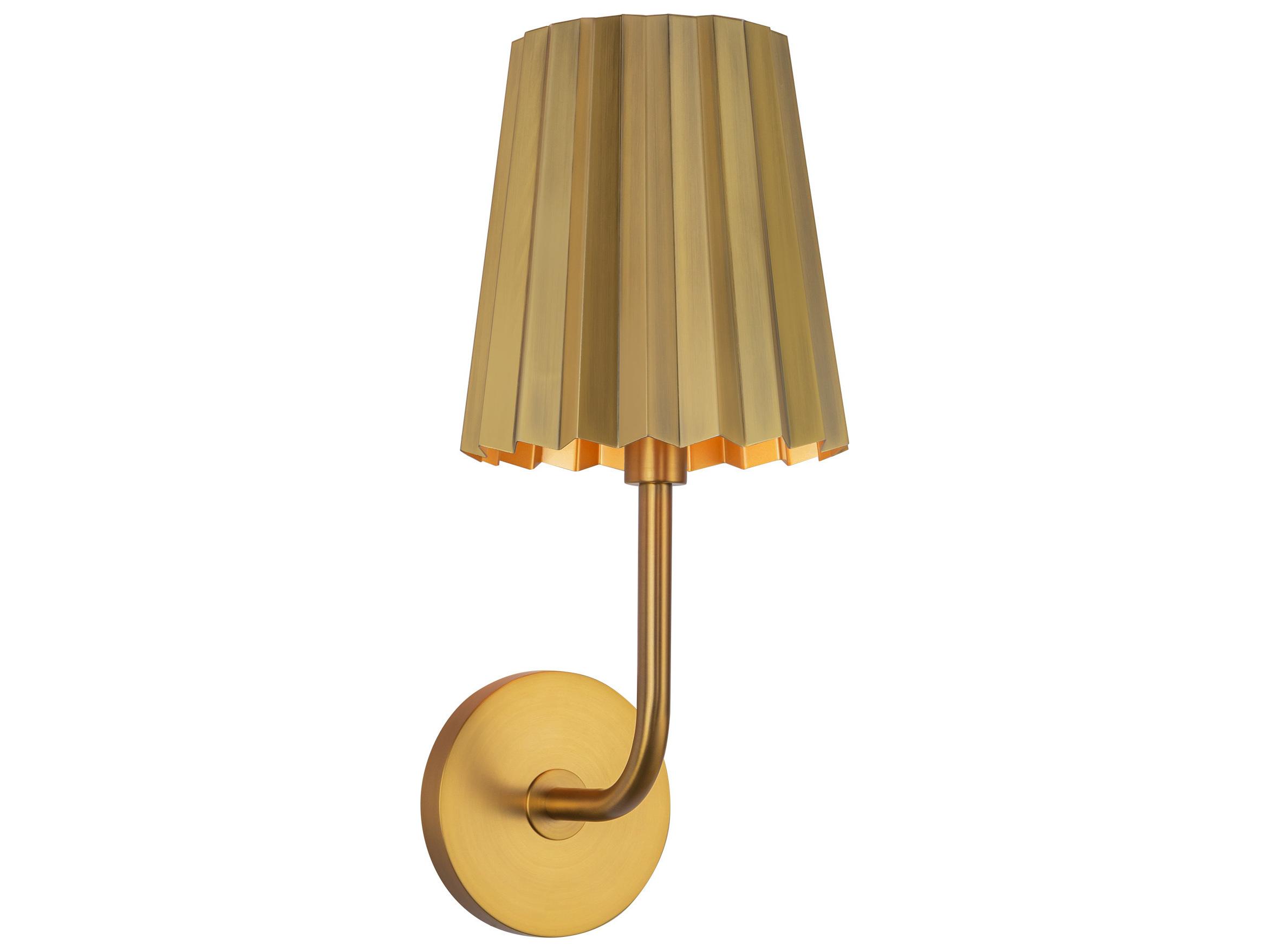 Alora Mood Plisse 1-Light Aged Gold Wall Sconce