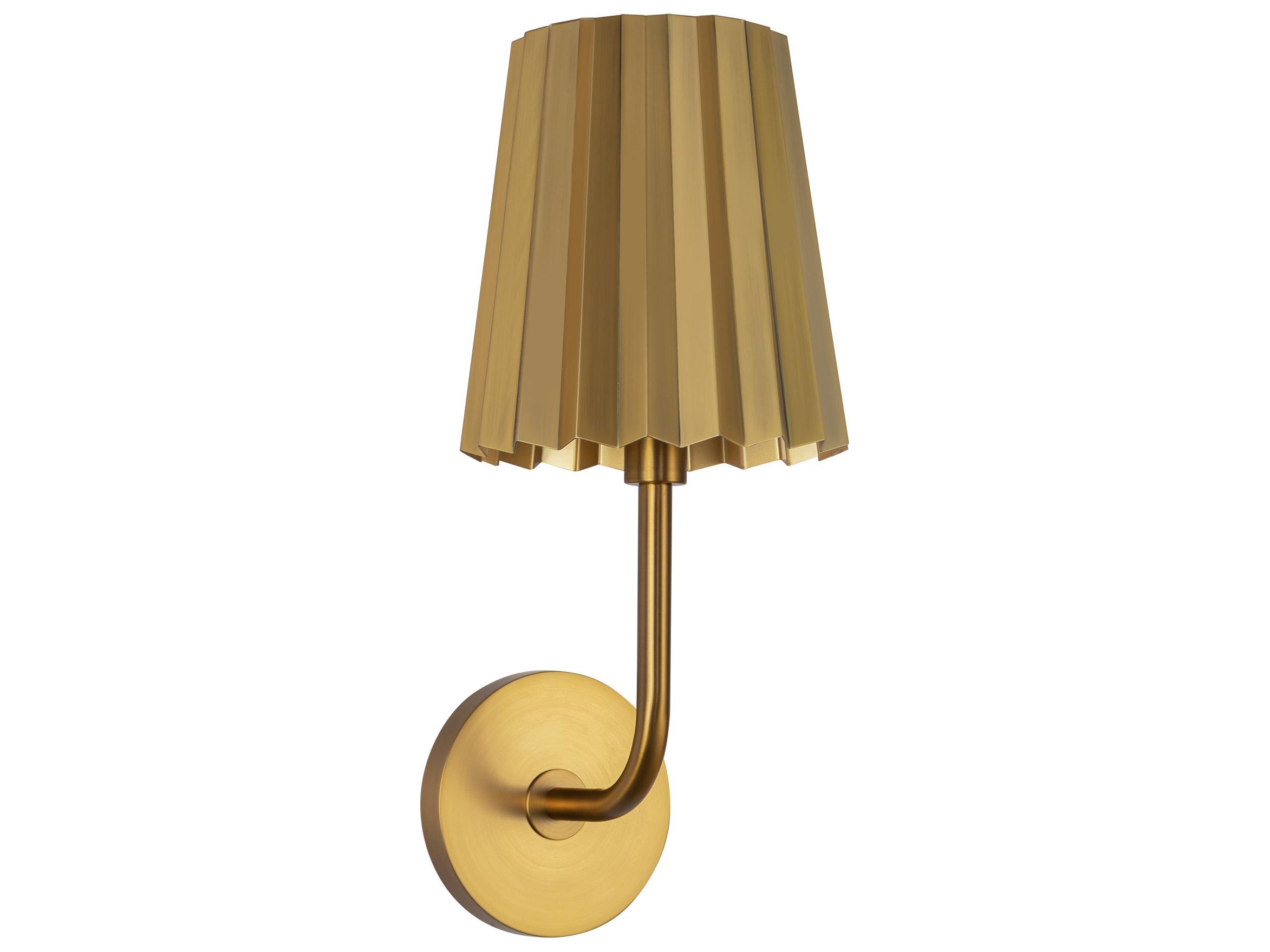 Alora Mood Plisse 1-Light Aged Gold Wall Sconce