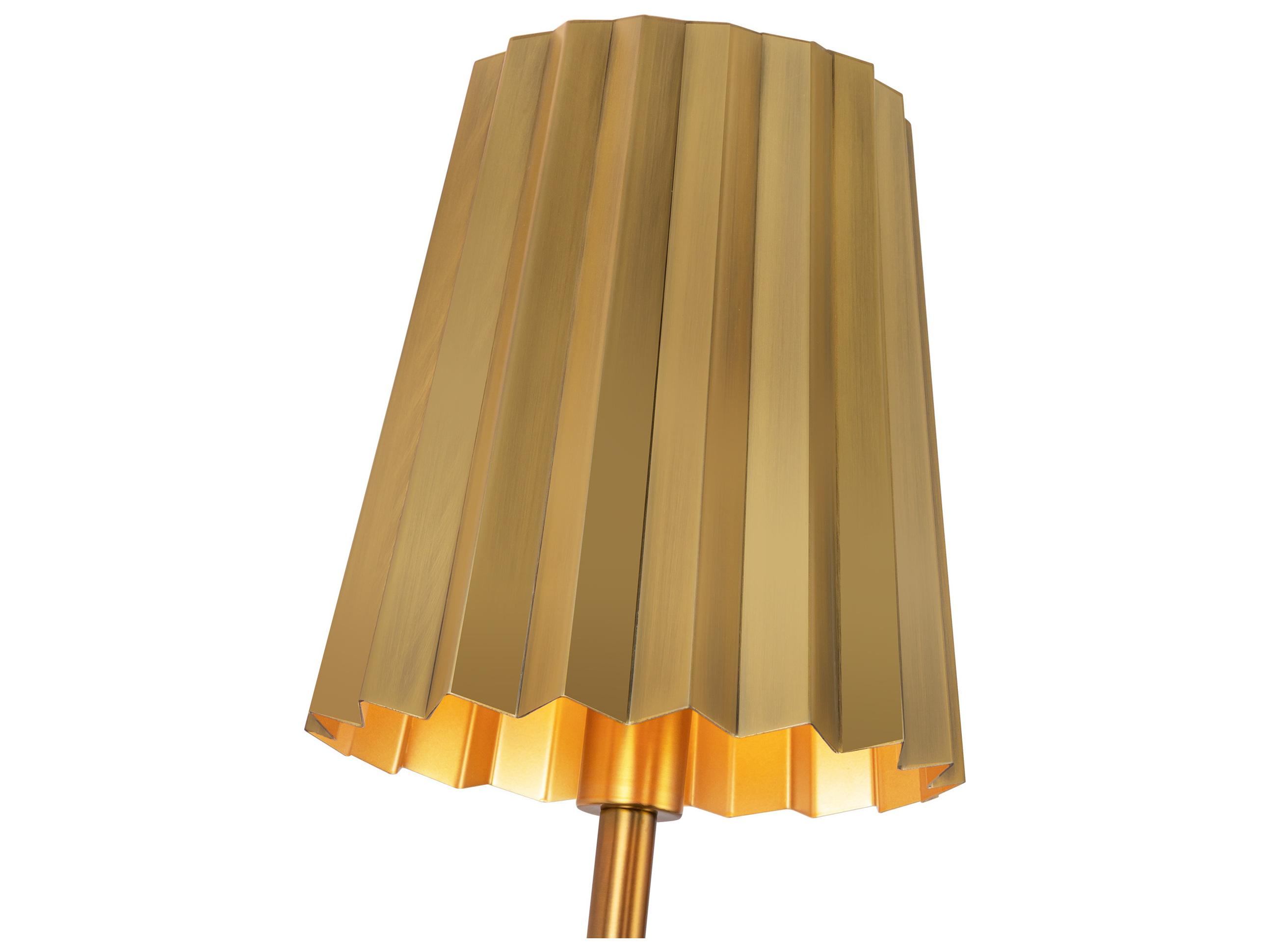 Alora Mood Plisse 1-Light Aged Gold Wall Sconce