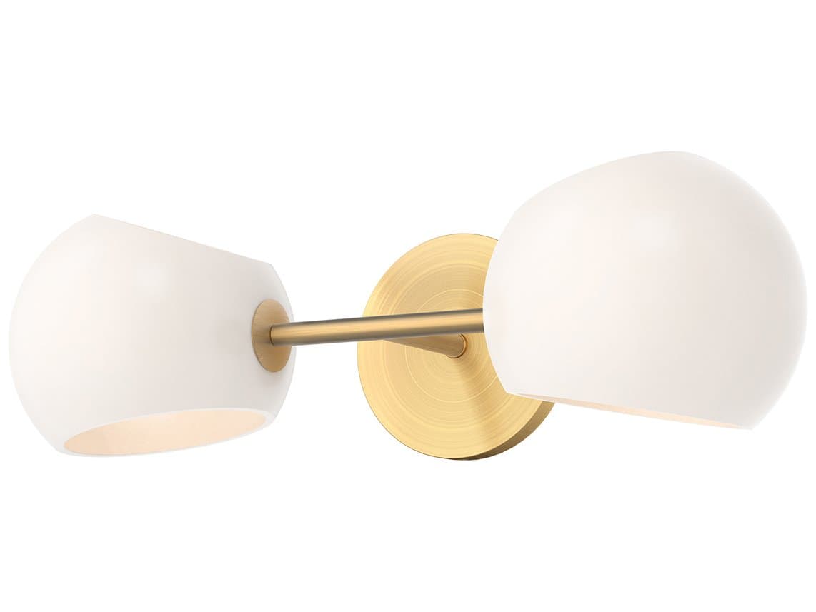 Alora Mood Willow 2-Light Brushed Gold Wall Sconce