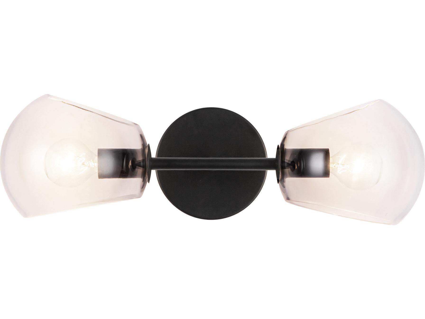Alora Mood Willow 2-Light Matte Black Wall Sconce
