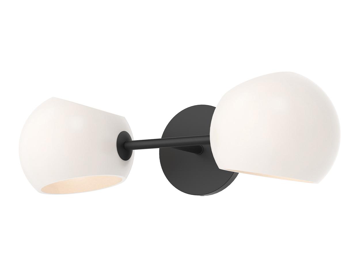 Alora Mood Willow 2-Light Matte Black Wall Sconce