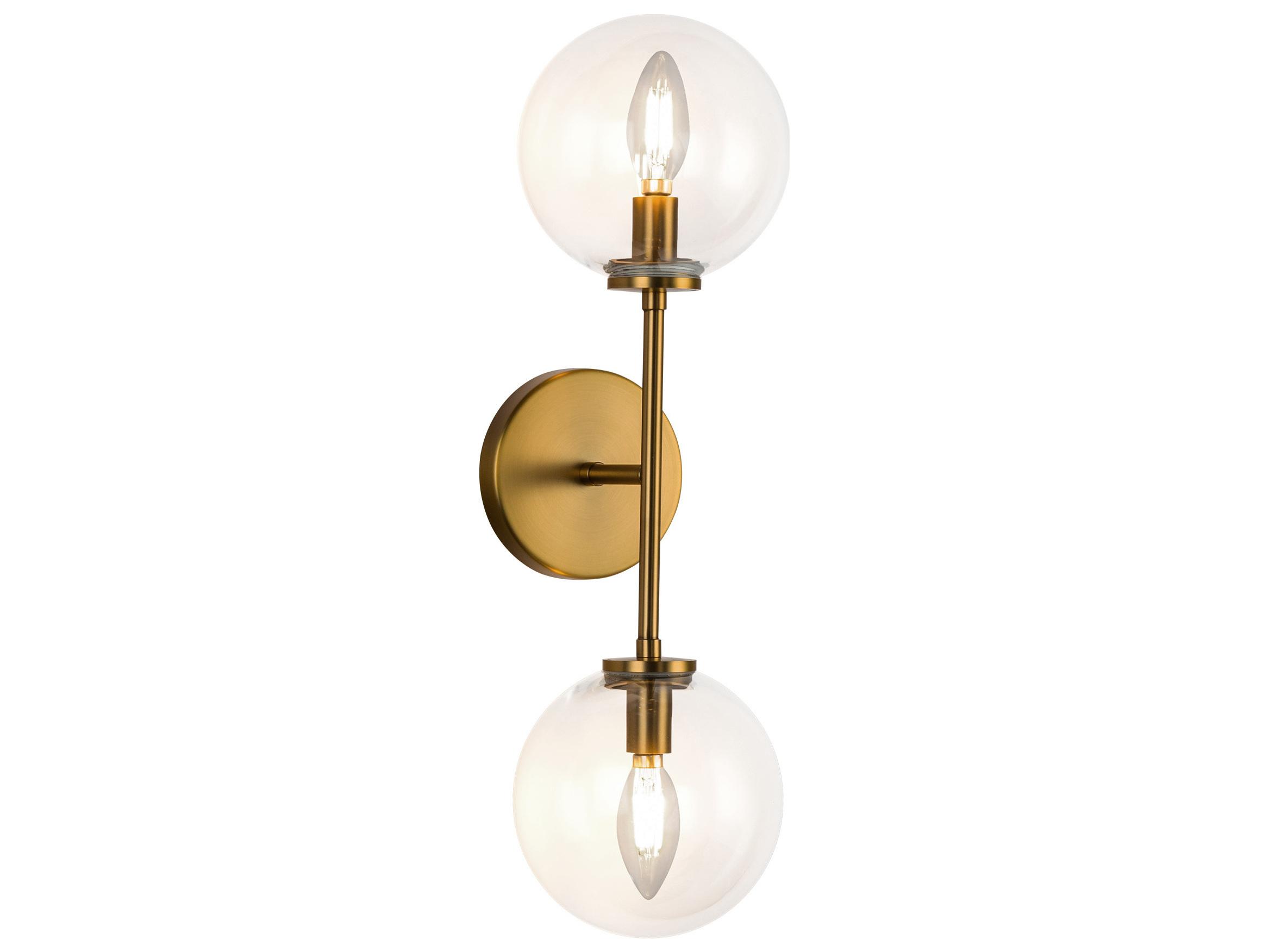 Alora Mood Cassia 2-Light Aged Gold Wall Sconce
