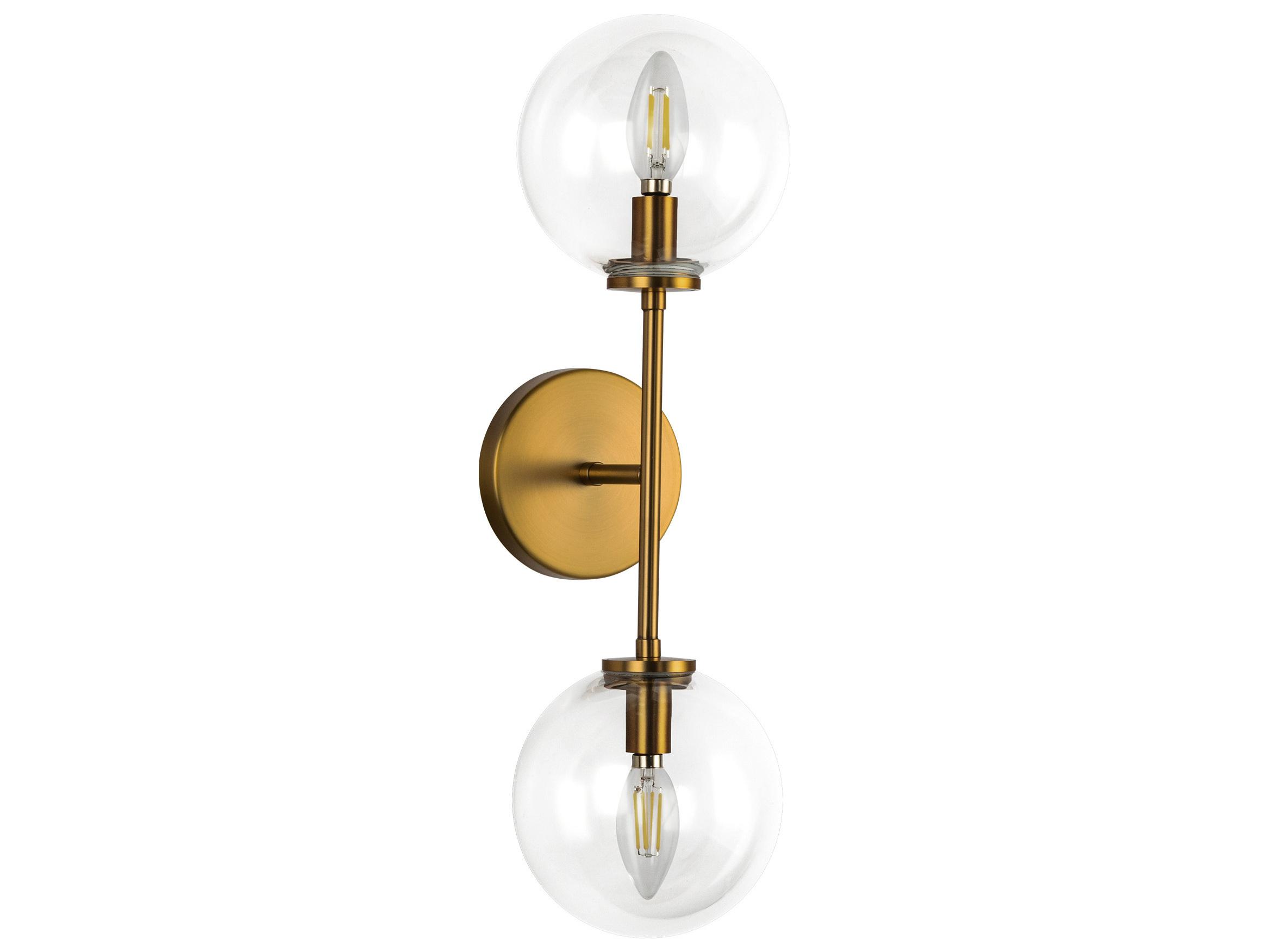 Alora Mood Cassia 2-Light Aged Gold Wall Sconce