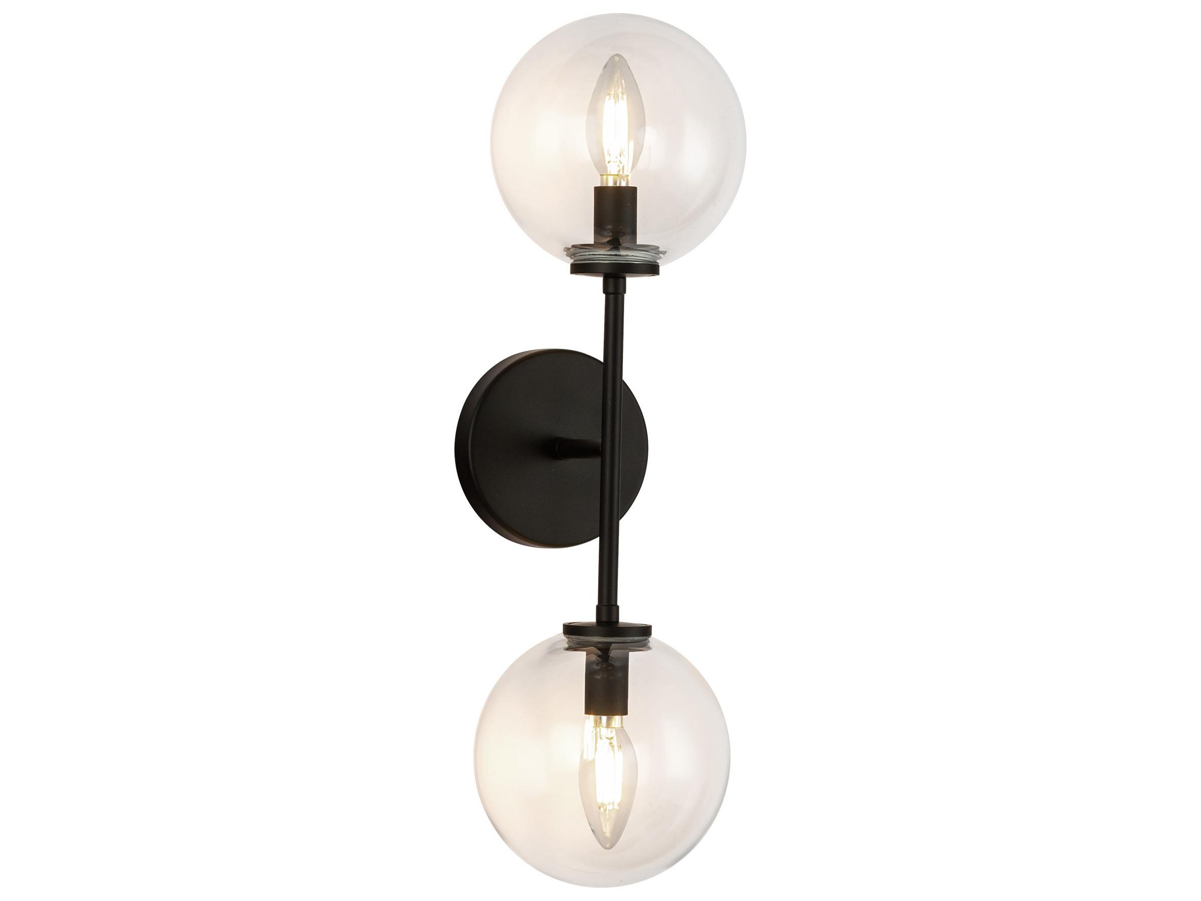 Alora Mood Cassia 2-Light Matte Black Wall Sconce