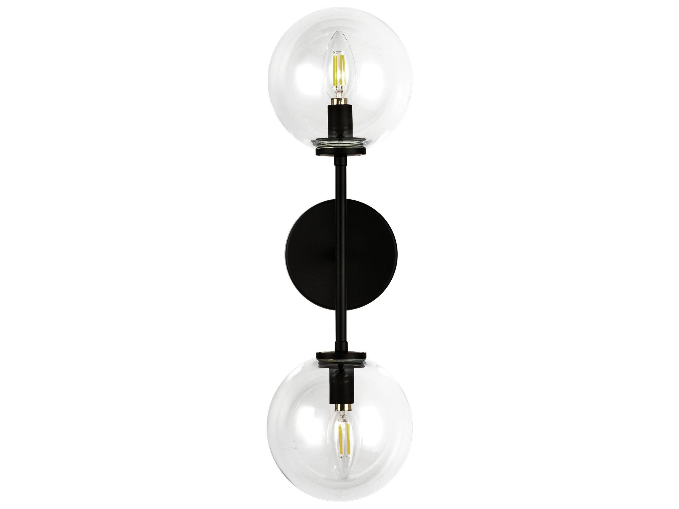 Alora Mood Cassia 2-Light Matte Black Wall Sconce