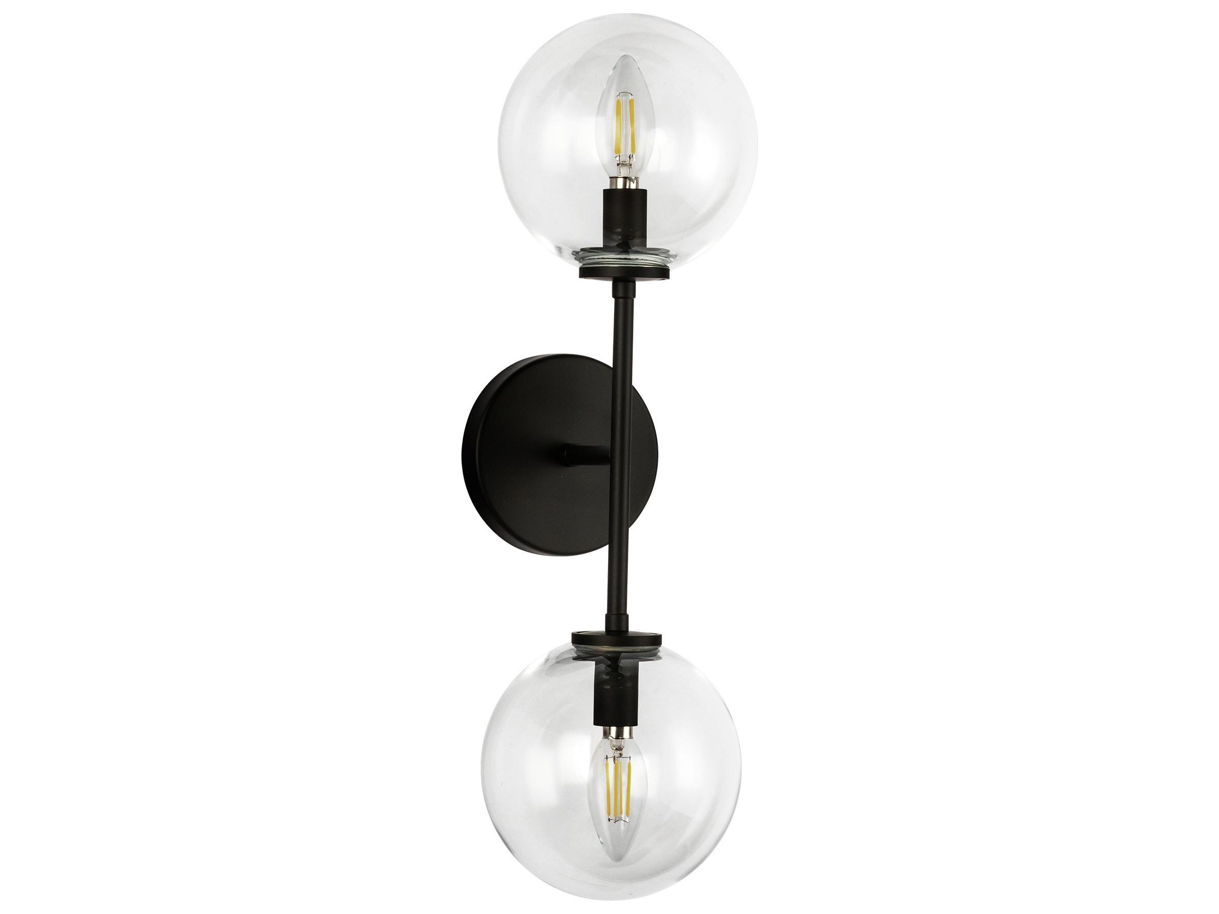 Alora Mood Cassia 2-Light Matte Black Wall Sconce