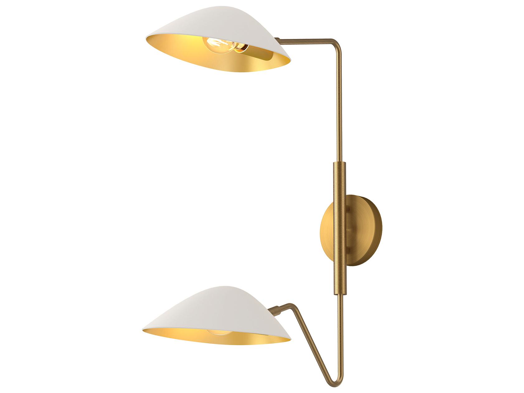 Alora Mood Oscar 2-Light Aged Gold Swing Wall Sconce