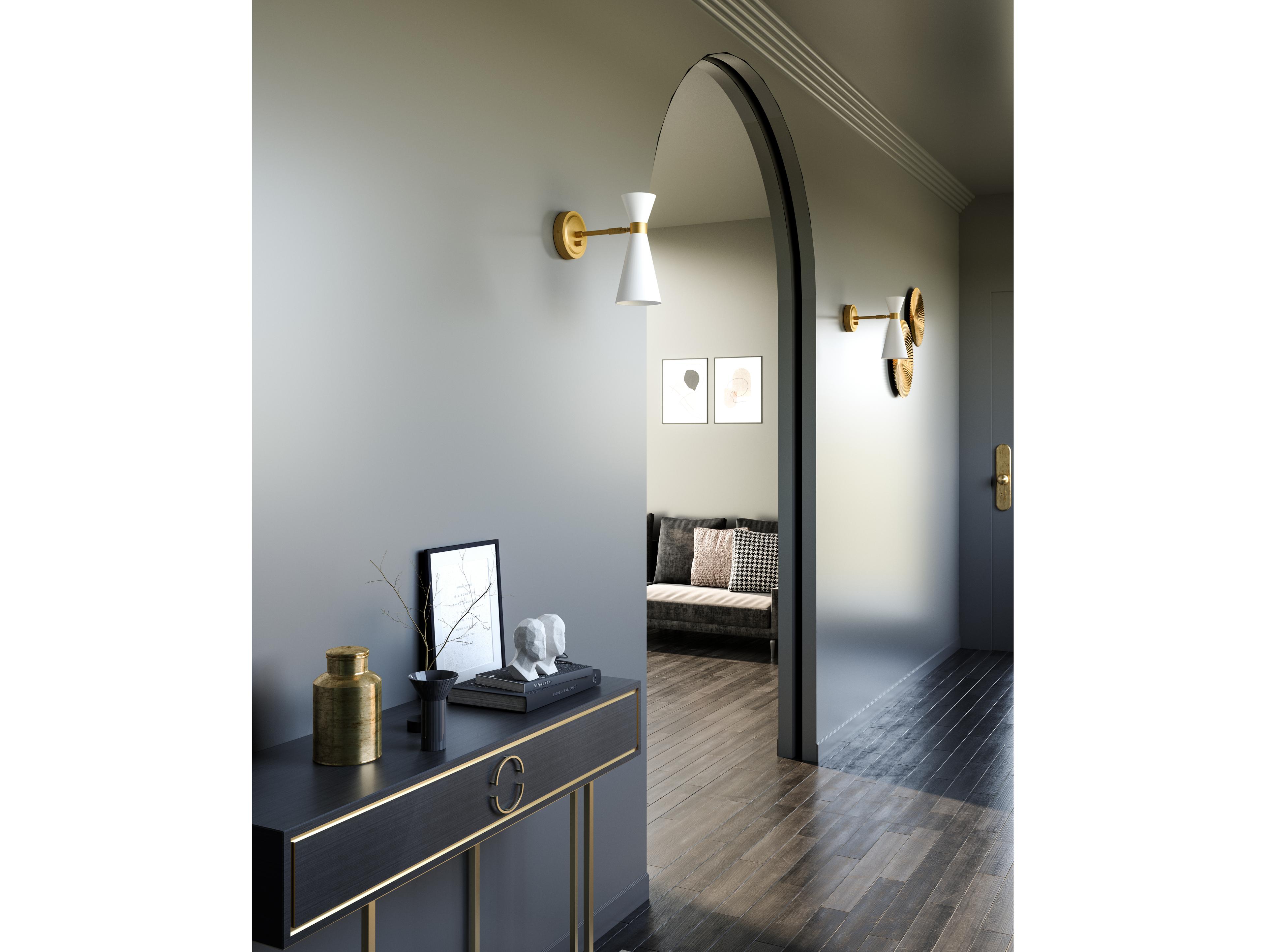 Alora Mood Blake 1-Light Aged Gold Brass Wall Sconce