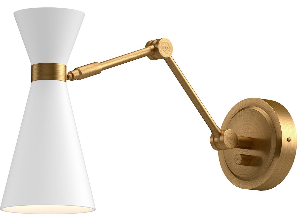 Alora Mood Blake 1-Light Aged Gold Brass Swing Wall Sconce