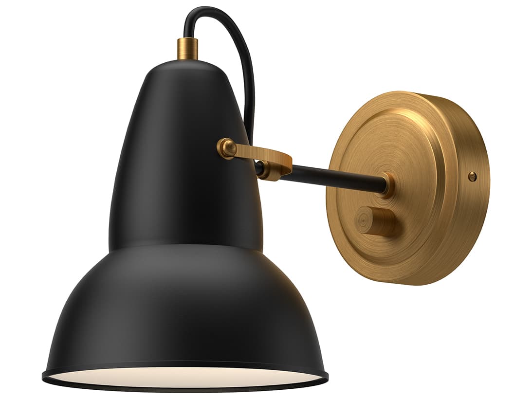 Alora Mood Felix 1-Light Aged Gold Matte Black Wall Sconce