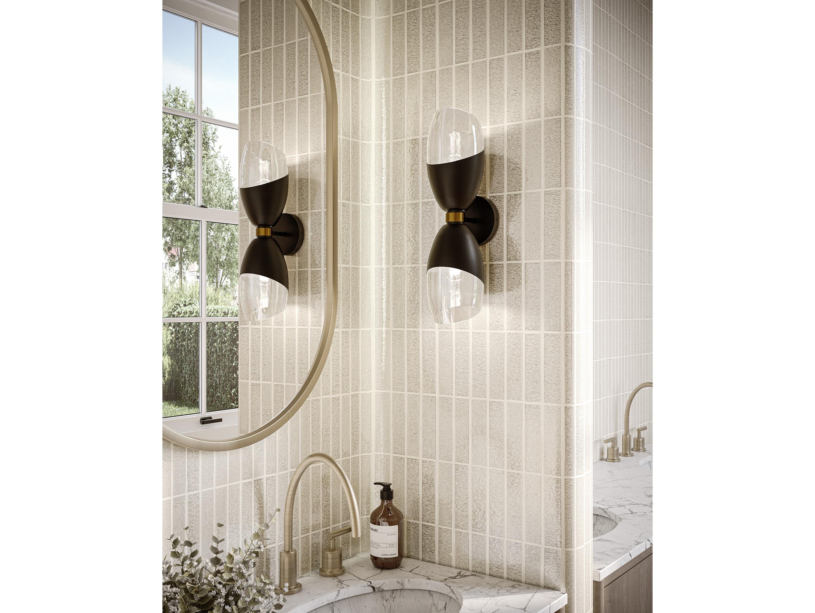 Alora Mood Capri 2-Light Matte Black Wall Sconce