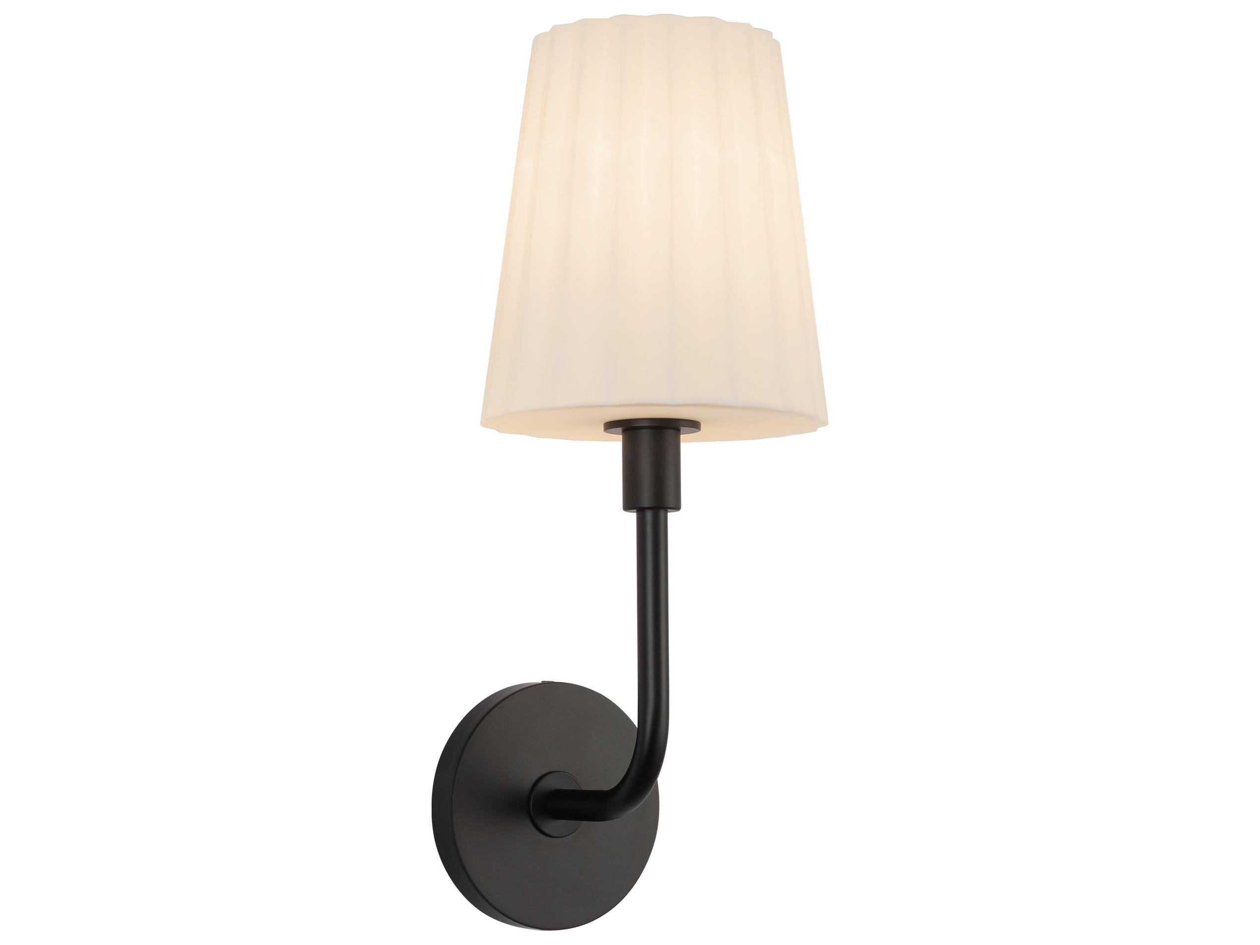 Alora Mood Plisse 1-Light Matte Black Wall Sconce