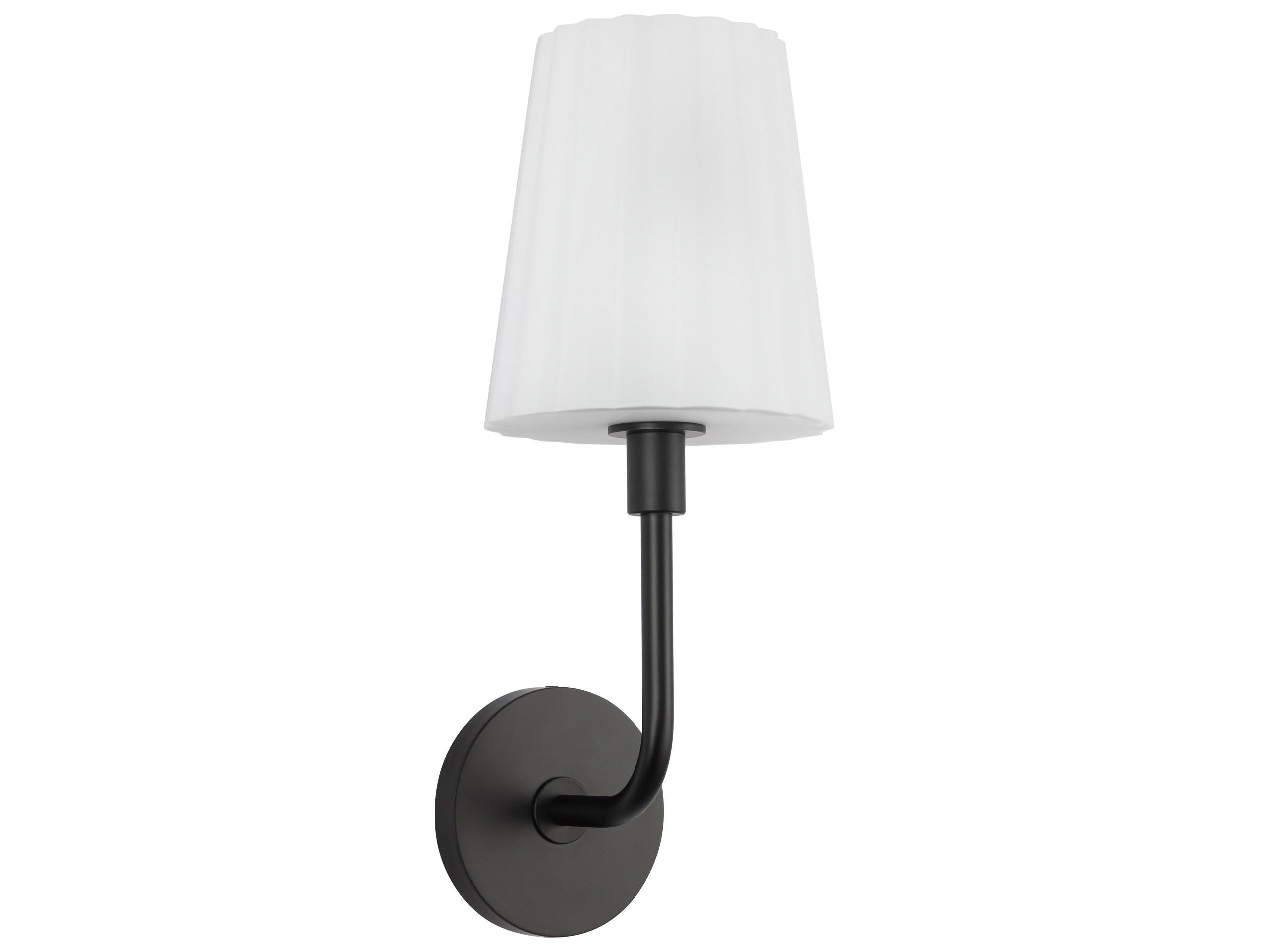 Alora Mood Plisse 1-Light Matte Black Wall Sconce
