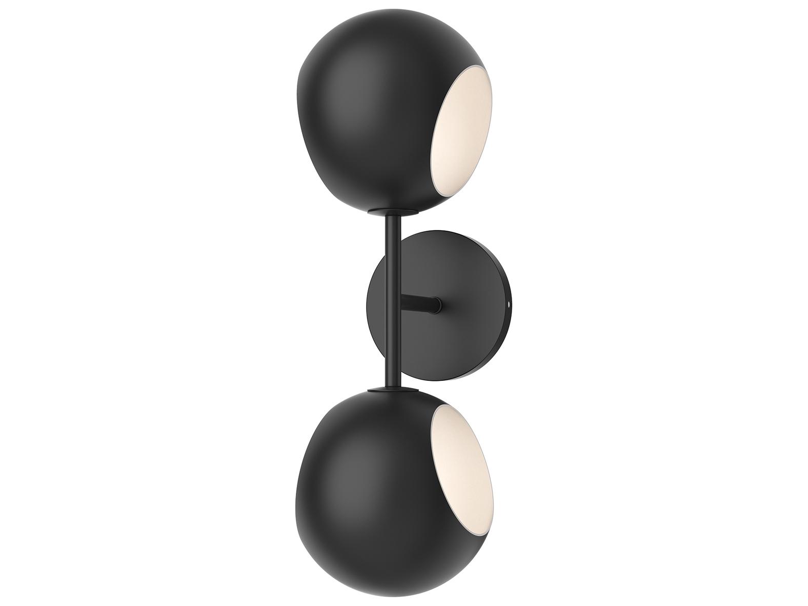 Alora Mood Willow 2-Light Matte Black Wall Sconce