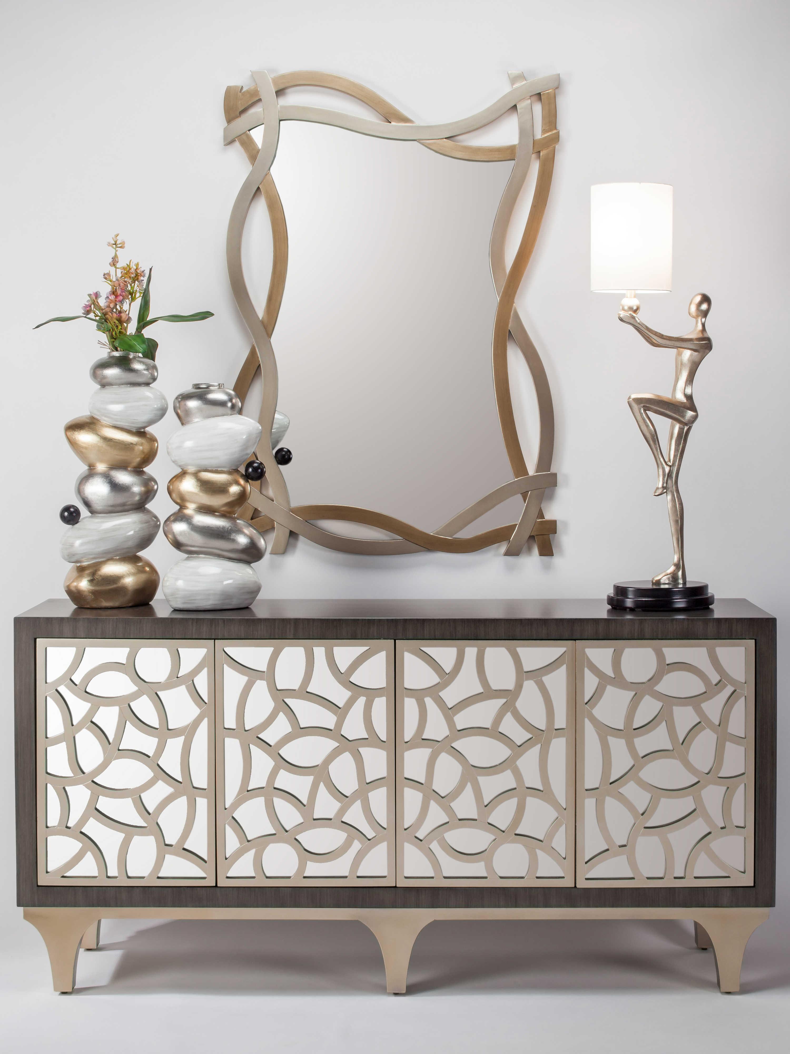 Artmax Soft Silver / Champagne Rectangular Wall Mirror